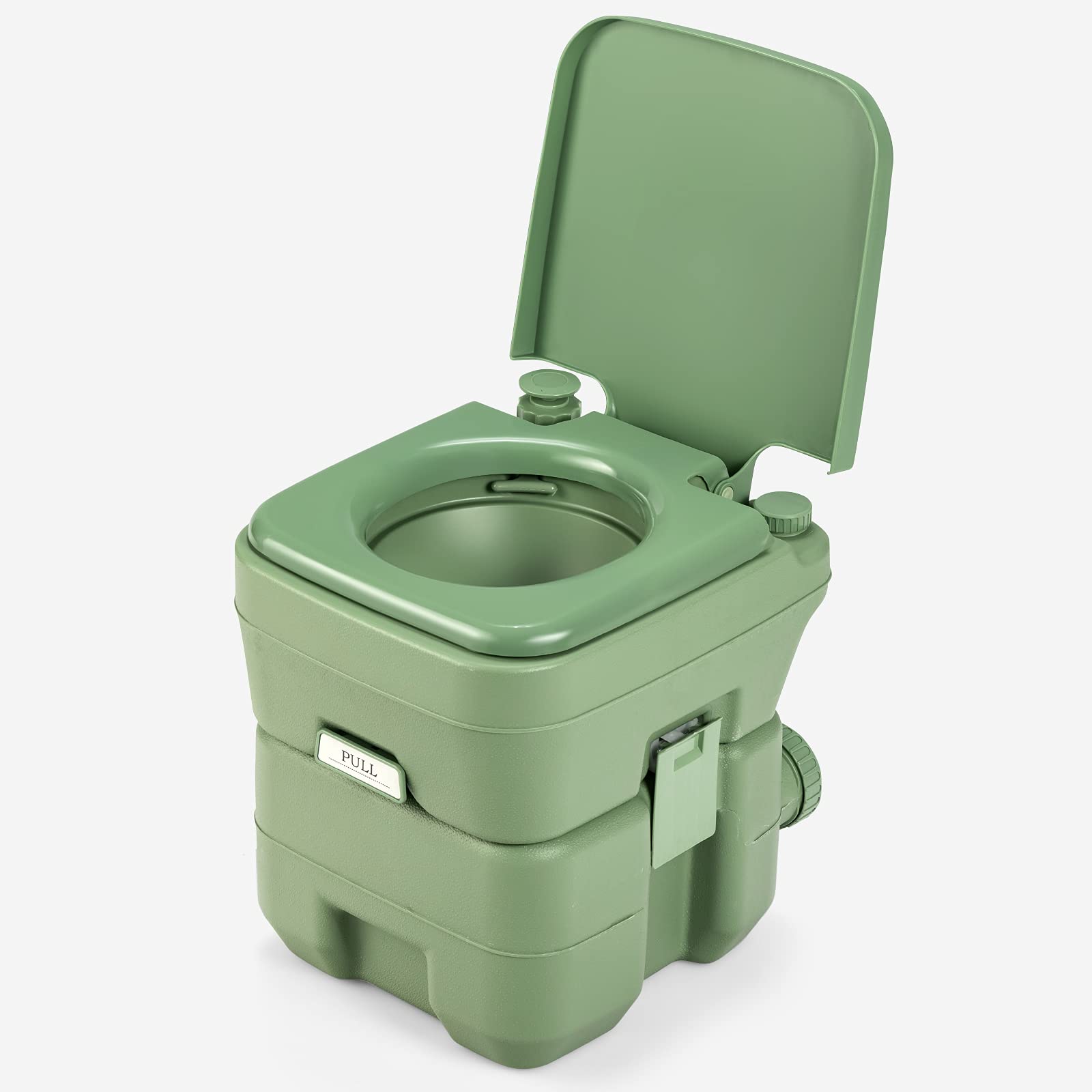 GIANTEX Toilettes portables de camping avec réservoir d'eau douce 12 l et réservoir d'eaux usées 20 l, démontables, intérieur et extérieur pour camping, pêche, voyage, bateau (vert)