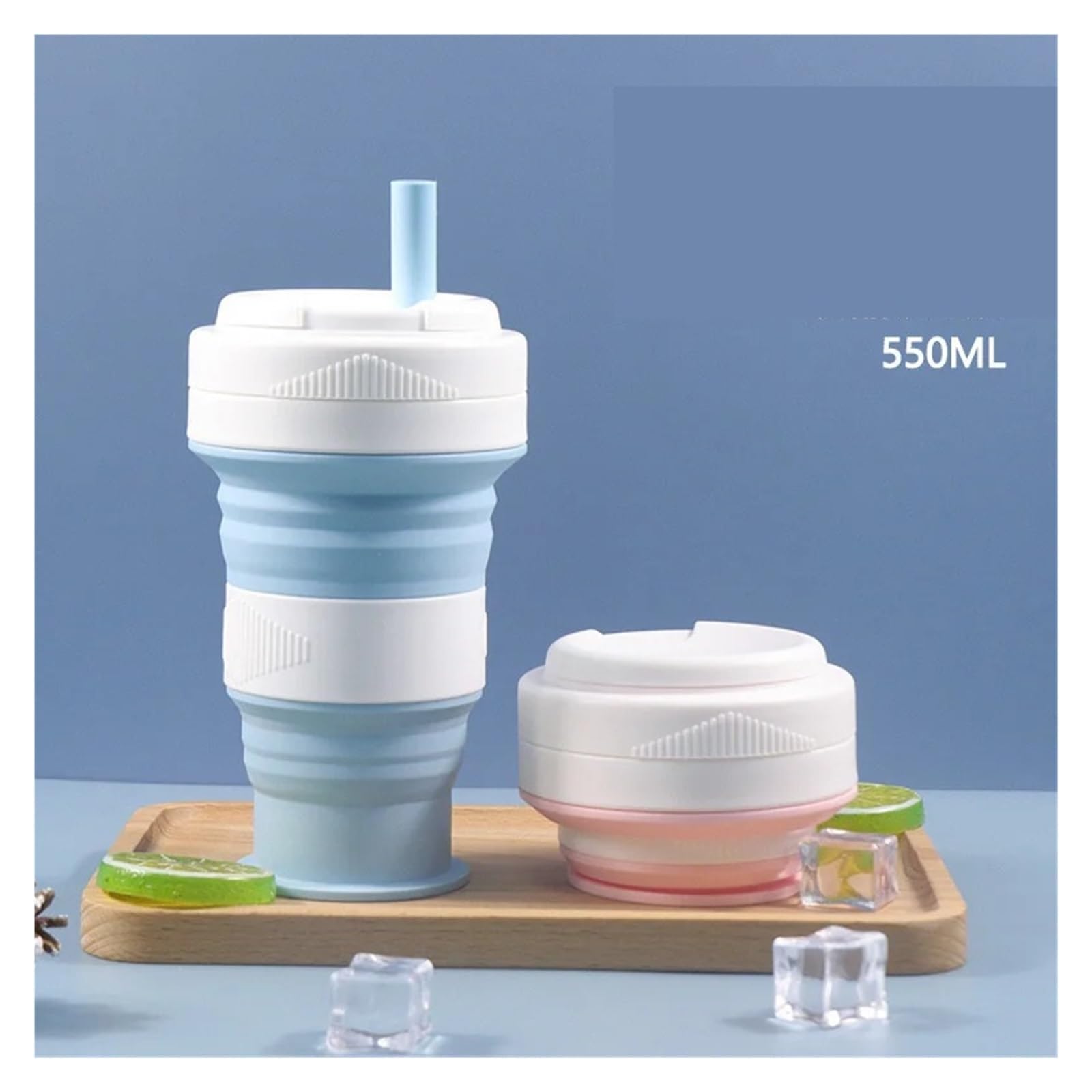 10 vasos de agua de silicona plegables de 550 ml, vasos de viaje plegables for acampar al aire libre y senderismo, vasos reutilizables a prueba de fugas for café, té, oficina, gimnasio.(E 10PCS)