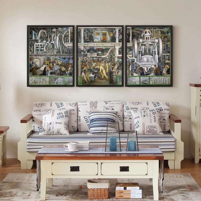Diego Rivera Detroit Industry South Wall affiche triptyque haut de gamme BensArt