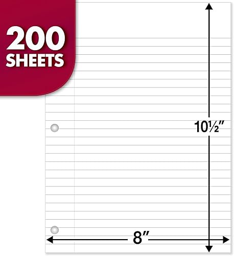 Miniatura 2 de Mead Filler Paper, hojas de papel sueltas, rayado, 200 hojaspaquete (17208) 3 paquete de