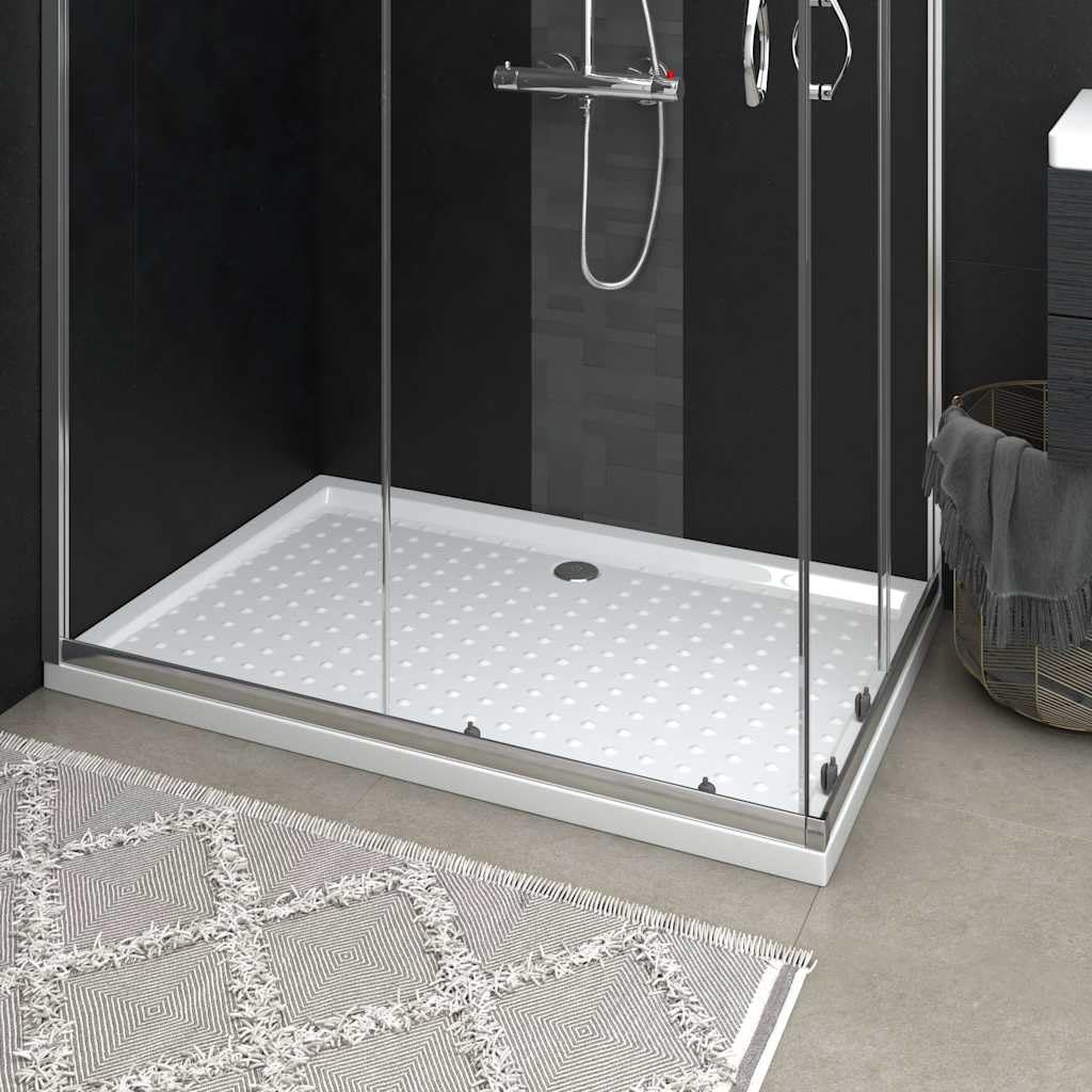 Plato de ducha ABS 80 x 120 x 4 cm antideslizante blanco plato de