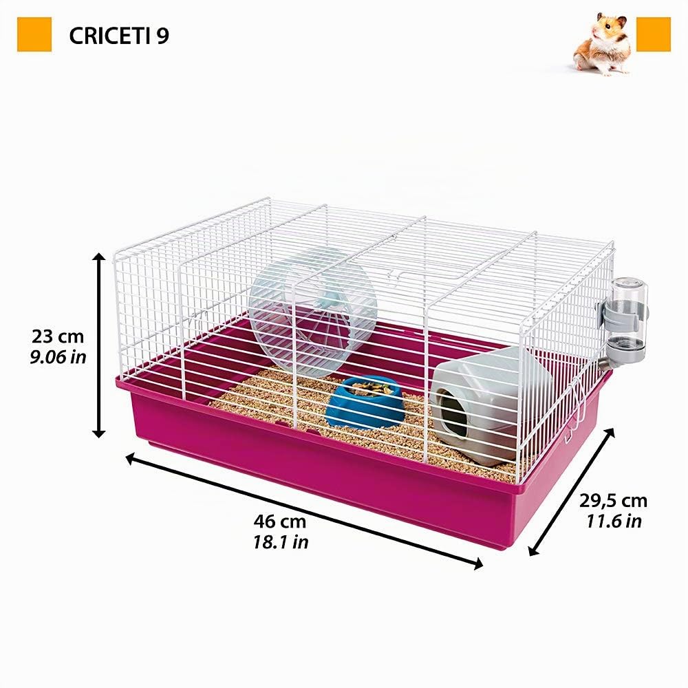 Ferplast Hamsterkäfig, Nagerkäfig, Kleintierkäfig, Hamsterzubehör inklusive, 46 x 29,5 x h 23 cm Bianco
