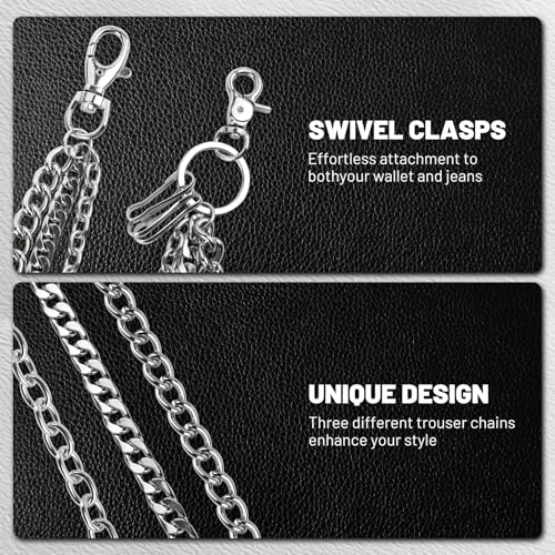 Image of PINKPIN Pants Chain Wallet Keychain Unisex Hip Hop Biker Jean Chains Punk Streetwear Accessory for Men Women