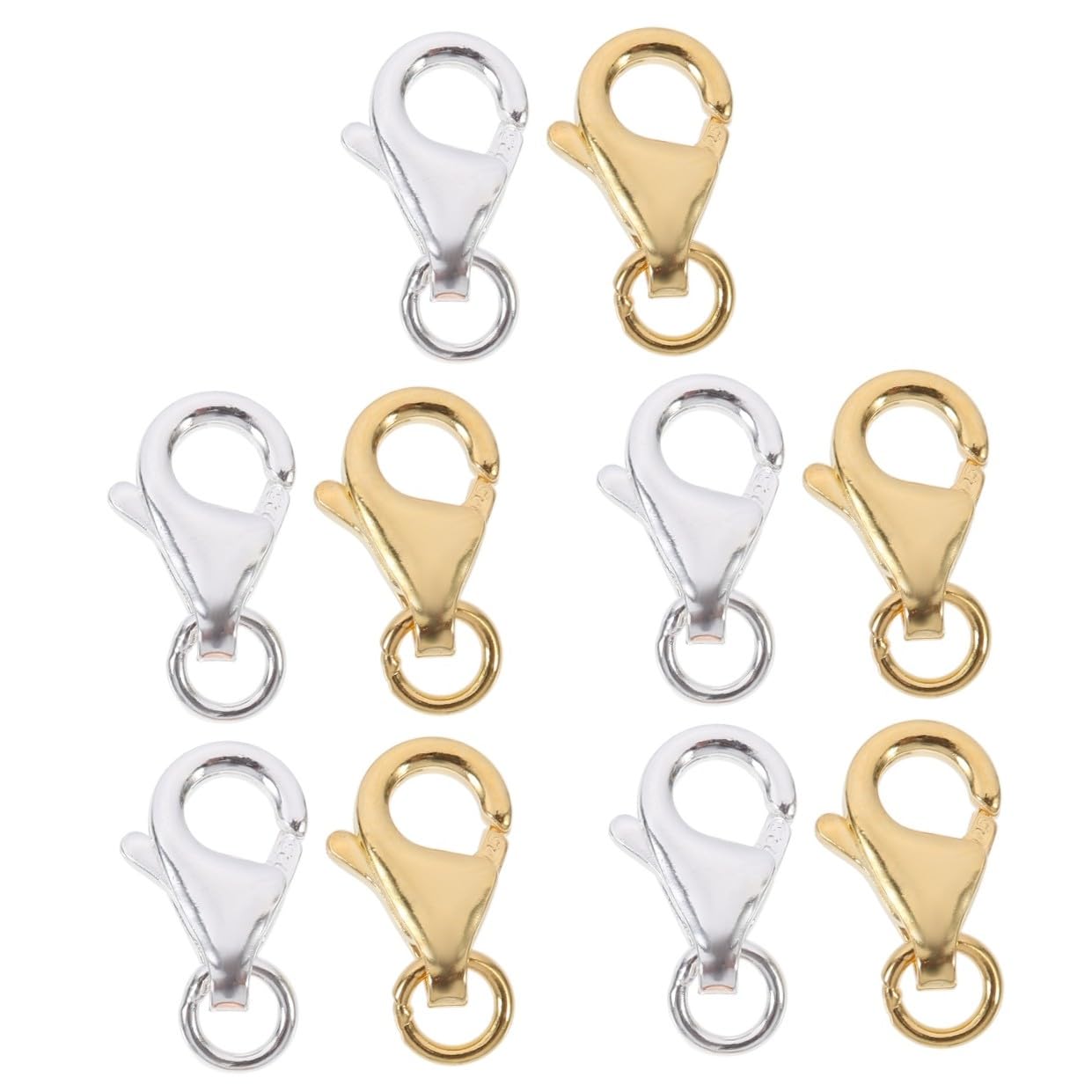 TEHAUX 10juegos Conectores De Pulsera y Collar De Inoxidable Accesorios De Joyería Mano Clips De Langosta Para