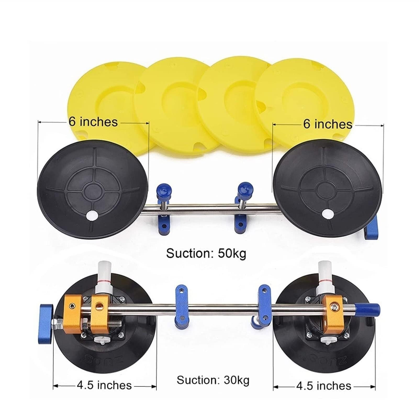 Stone Jointer Vacuum Suction Cup 2 Pack for Stone Countertop Installation Tool with 6 Inch Vacuum Suction Cup