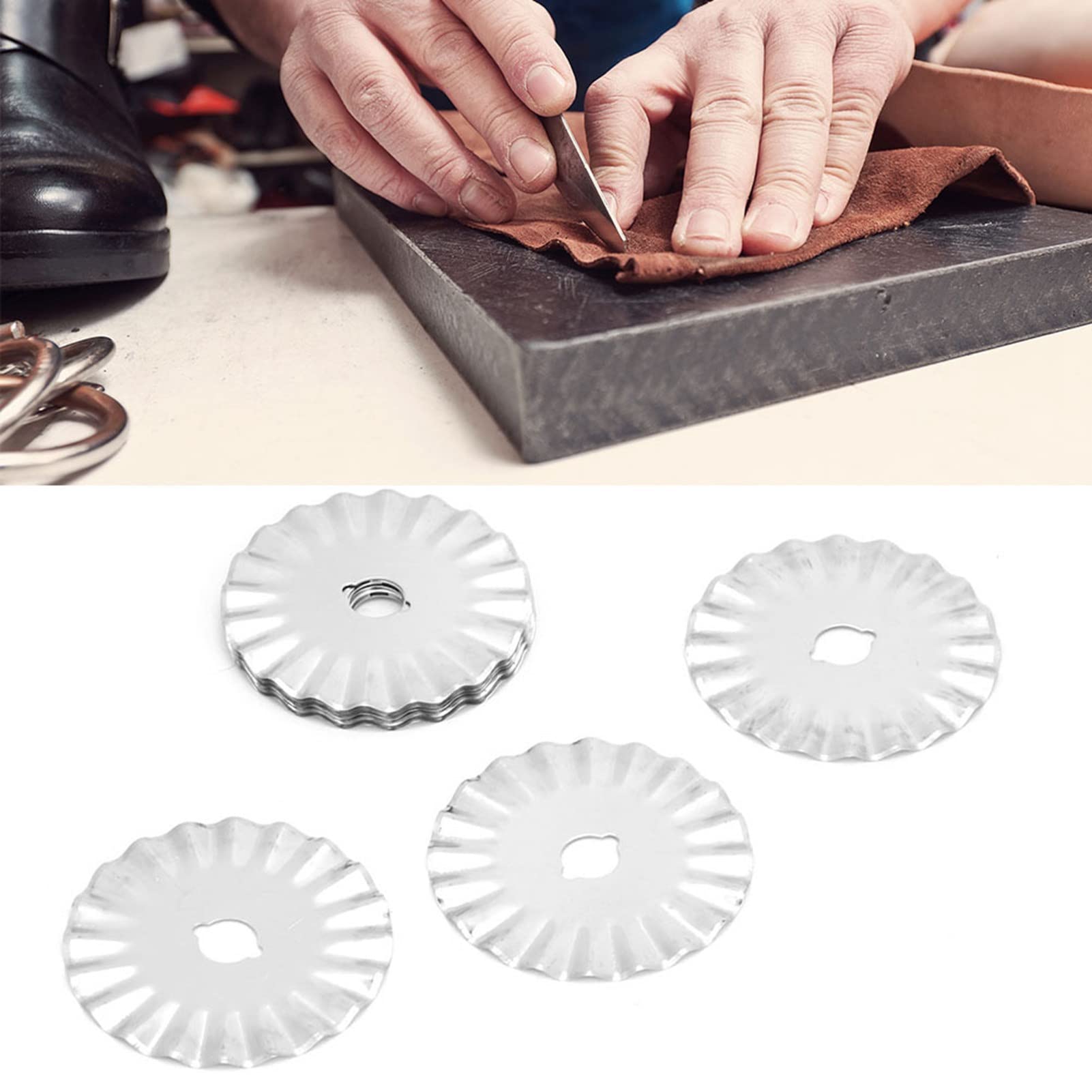 10pcs 45mm Pinking Blades For Rotary Cutter - Stainless Steel Wave Blades For Fabric, Leather, Paper