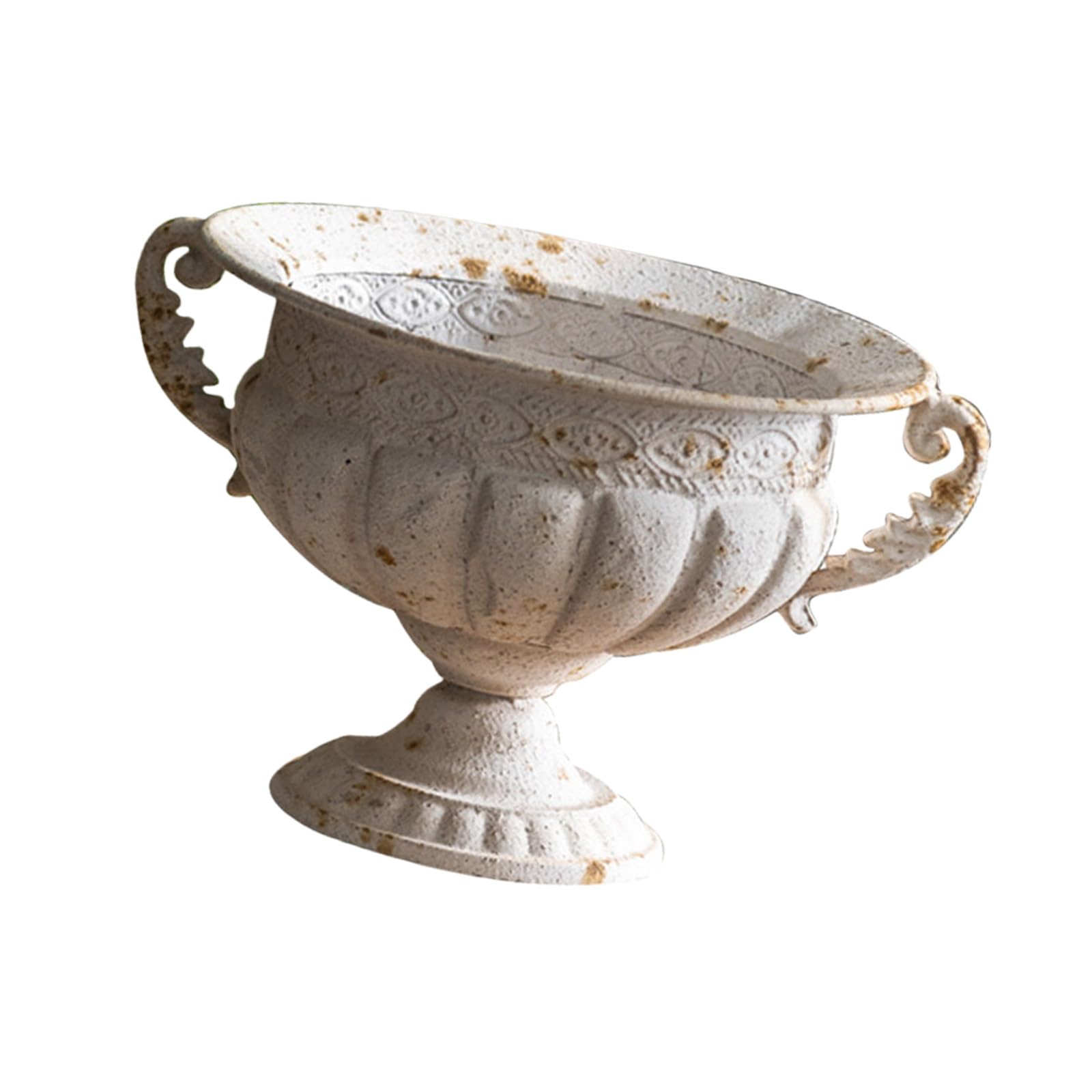 Msioytog Iron Planter Pots with Embossed Design for Indoor Outdoor Garden Decor Pedestal Vase