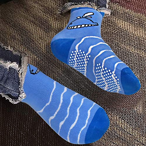 Image of Tphon 12 Pairs Toddler Non Skid Socks with Grips Anti Slip Bottom, Cotton Non Slip Ankle Crew Socks for Boys, Girls, Kids(1-7Years)