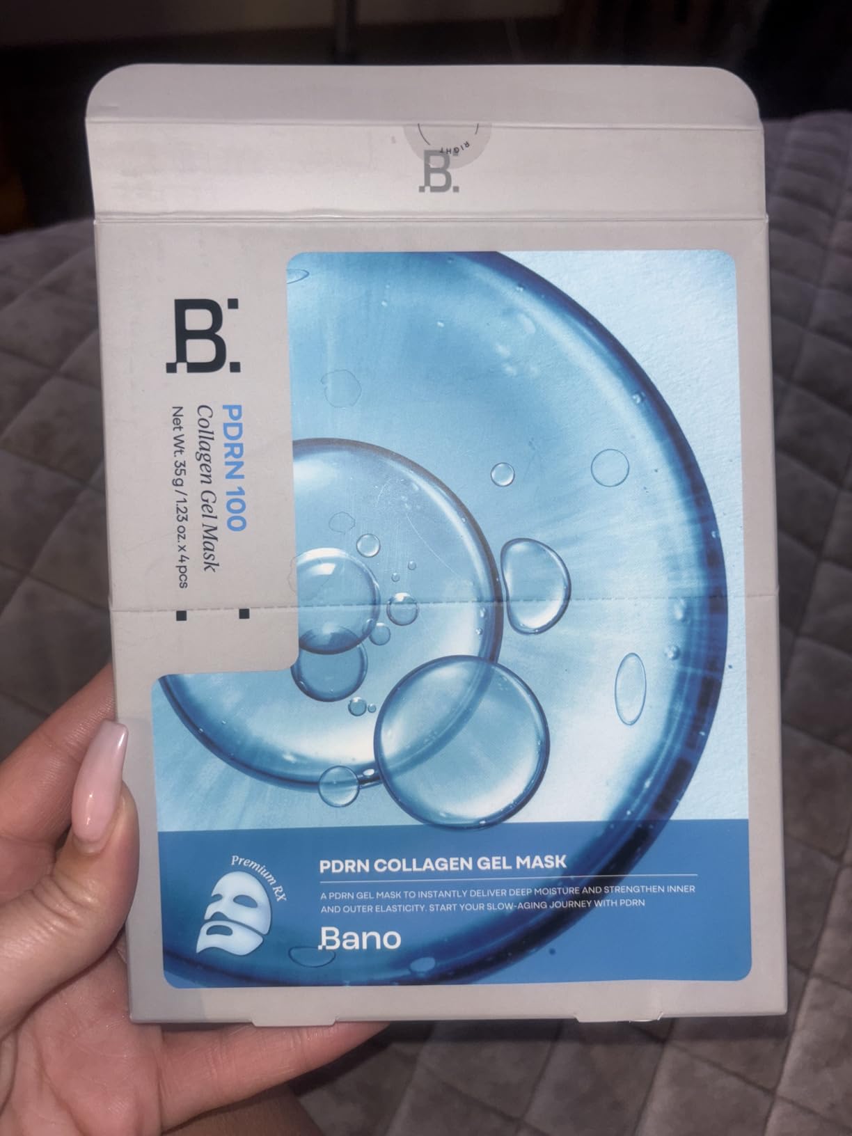 Bano PDRN Collagen Gel Mask - Korean Overnight Face Mask for Firming & Deep Hydrating | Biome PDRN for Skin Elasticity | Korean Skin Care for Sensitive Skin | Fragrance-Free |1.23 oz, 4EA