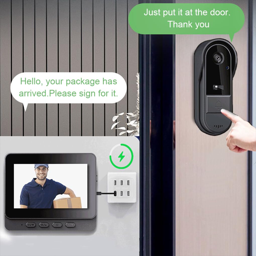 Timbre Inteligente con cámara de definición de 800 W y conexión | inalámbrica que mejora la seguridad del hogar. Timbre con carga USB, cámara, wifi, inalámbrico.