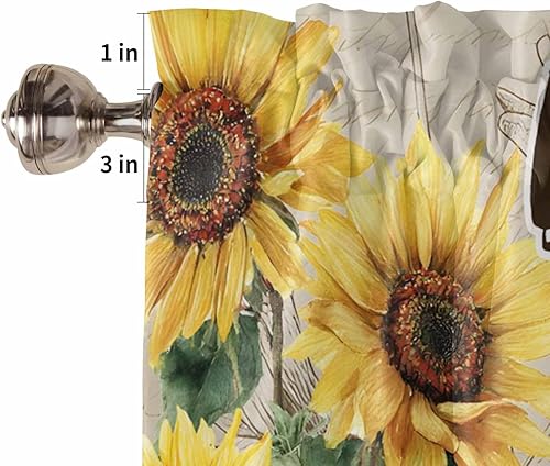Miniatura 5 de Cenefas de girasol, cenefas de verano Bless This Home de verano, girasol, mariposa, libélula vintage, bolsillo para barra, cenefa de cafetería