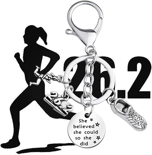 Miniatura 7 de FUSTMW Llavero de corredor de regalo de maratón, joyería de maratón, regalos para correr