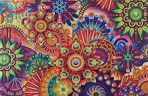 Regenbogen-Fraktalperlen-Stickset, abstrakte Perlen-Kreuzstich, Stickerei-Set, Perlenmuster, Teilstickerei, Handarbeits-Set Cover