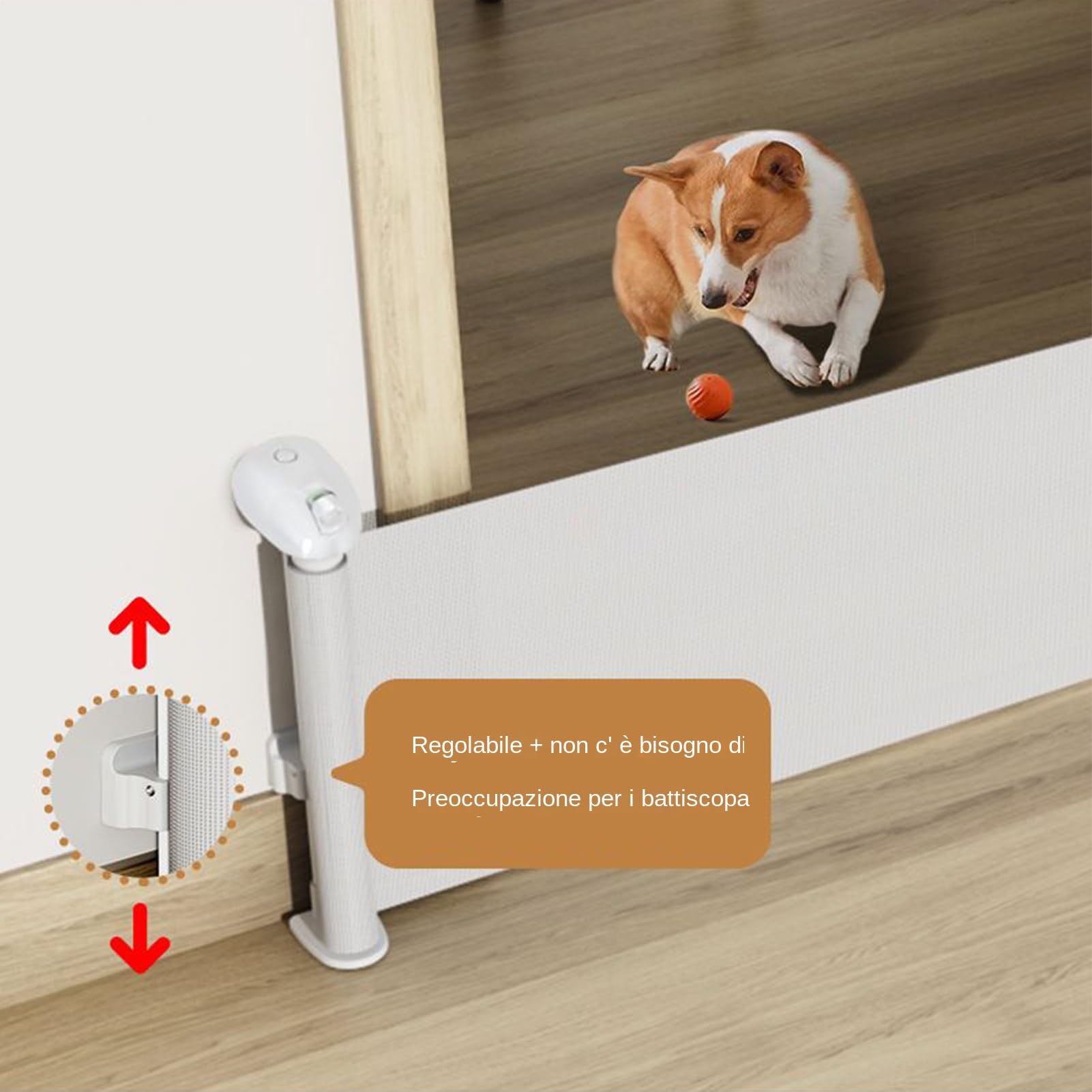 Barriera Retrattile Per Animali Domestici Protezione Sicura 45x150 cm per | Barriera Retrattile Per Porta Per Cani E Gatti Per Porte Scale Casa Interno Esterno Bambini Cuccioli