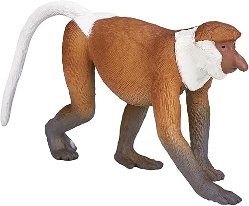 MOJO Proboscis Monkey Realista Internacional Wildlife Toy Replica Figura pintada a mano