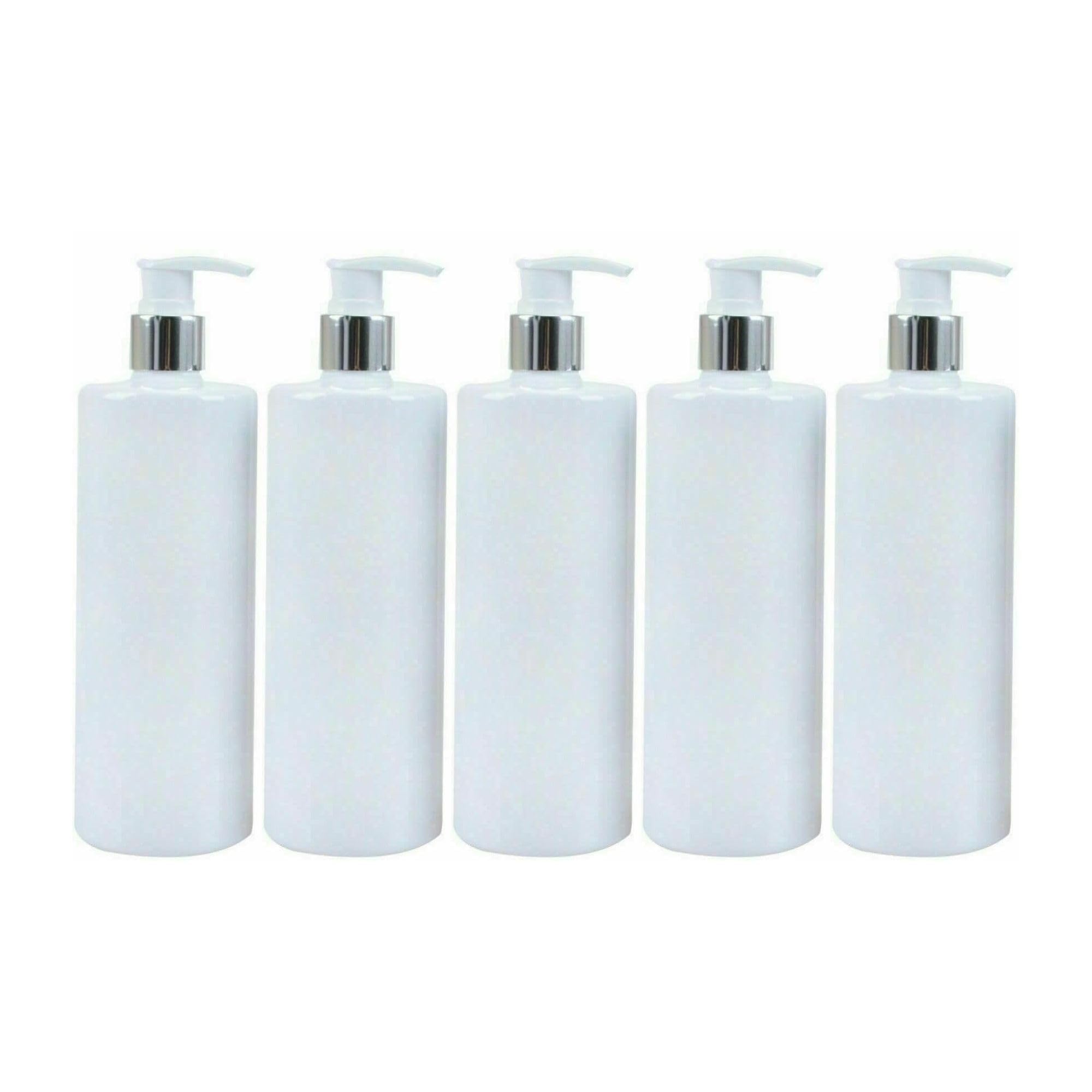 Soap Dispenser Bottle Pump | Plastic Hand Liquid Bathroom Shampoo Empty White Cylindrical Pet Plastic Bottle | Reusable and Refillable Bottles for Liquid Soap Lotion Conditioner - 500ml (5) โ image 1