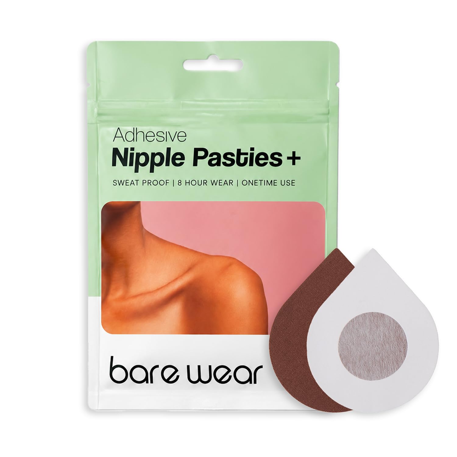 bare wear Nipple Pasties Plus Size Waterproof & Sweat-Proof | Safe to Use Directly on Skin 10.6cm -Pack of 10 (Brown)-picture-4