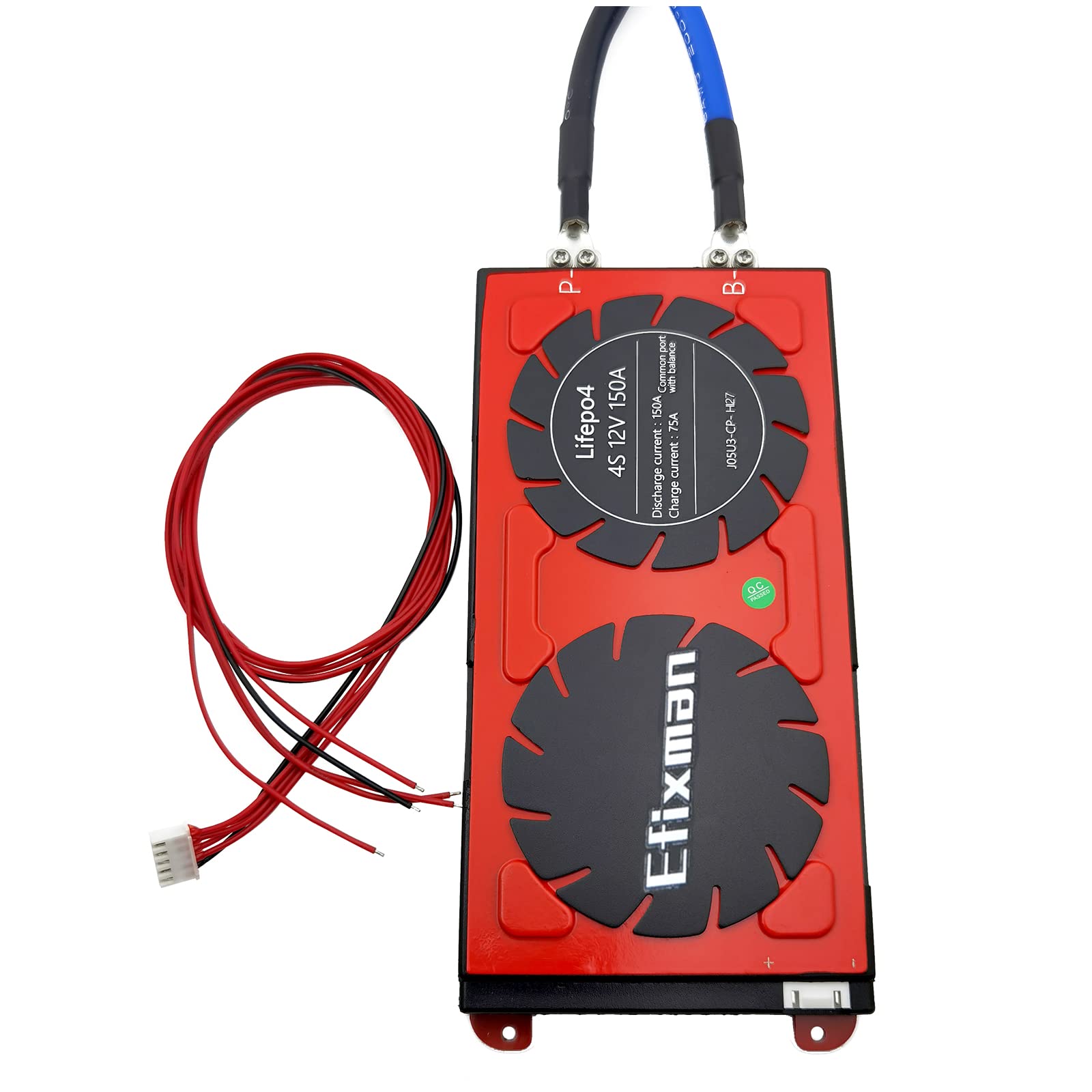 Photo 1 of Efixman Smart BMS 4S 12V 150A LiFePO4 3.2V Battery Protection Module PCB Protection Board with Balance Leads Wires BMS for Lithium Battery Pack 12V in Home Energy Storage Inverter BT 4S 12V 150Ah LiFePO4 Smart BMS