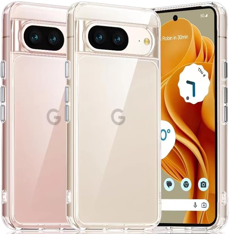 ANTSHARE Funda transparente para Google Pixel 8, Pixel 8 con protección contra caídas de grado militar de 16 pies, no amarillea, funda delgada para