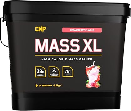 CNP Professional Mass XL, High Calorie Lean Mass, Muscle & Bulk, Weight Gainer Protein Powder Shake 4.8kg, 4 Flavours Available Strawberry