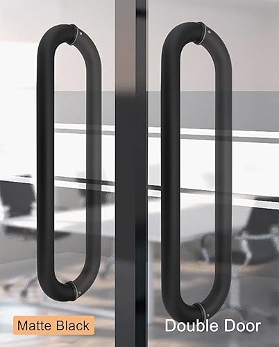 Miniatura 5 de Manijas de barra de dominadas para puerta de oficina, puerta de vidrio, puerta de entrada de madera, manijas de barra de acero inoxidable para Negro