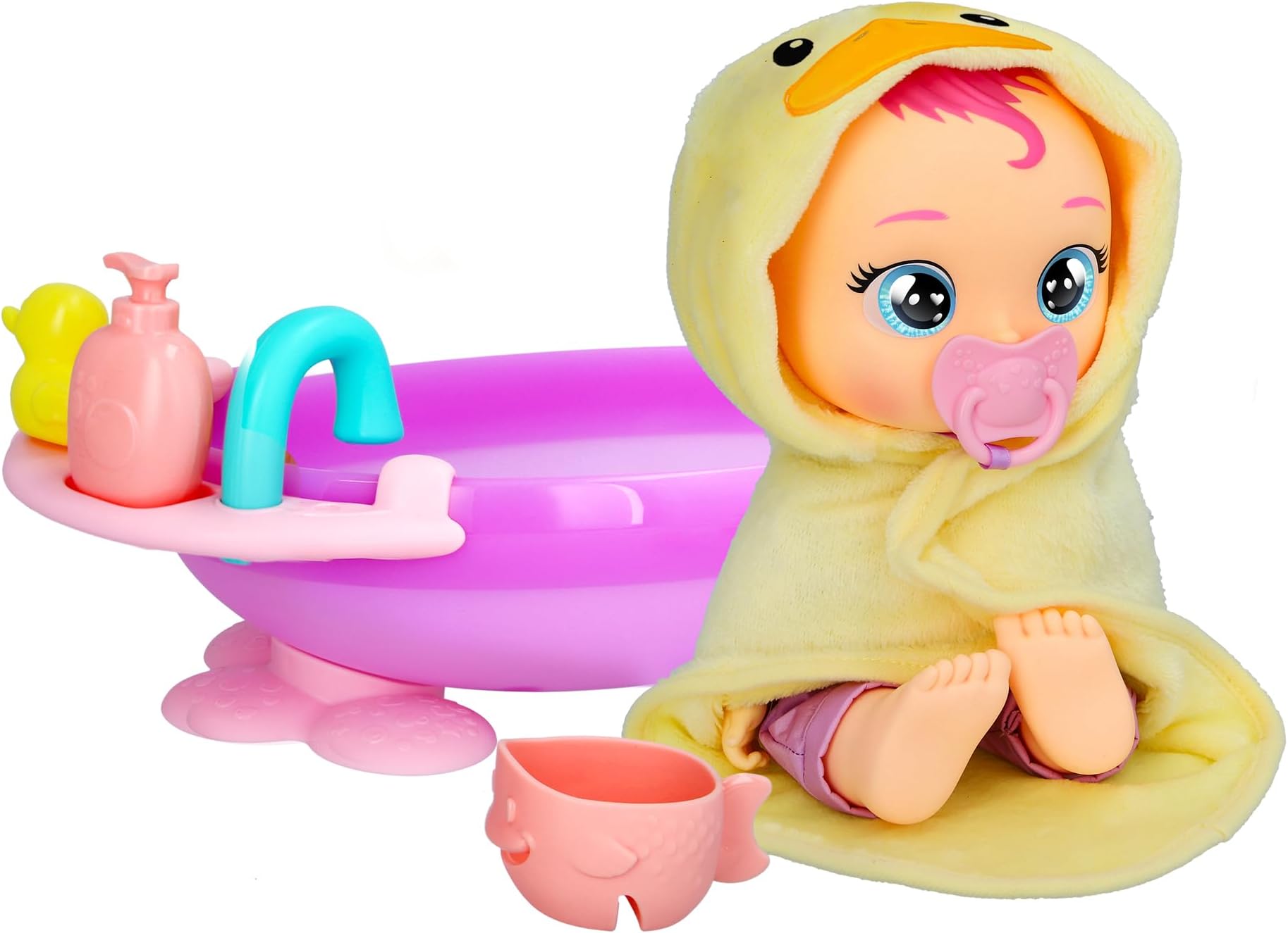 Cry BabiesNewborn My First Bath Zoe - Interactive Baby Doll Bathtub Set with 20+ Baby Sounds, Girls & Kids Age 18M and Up
