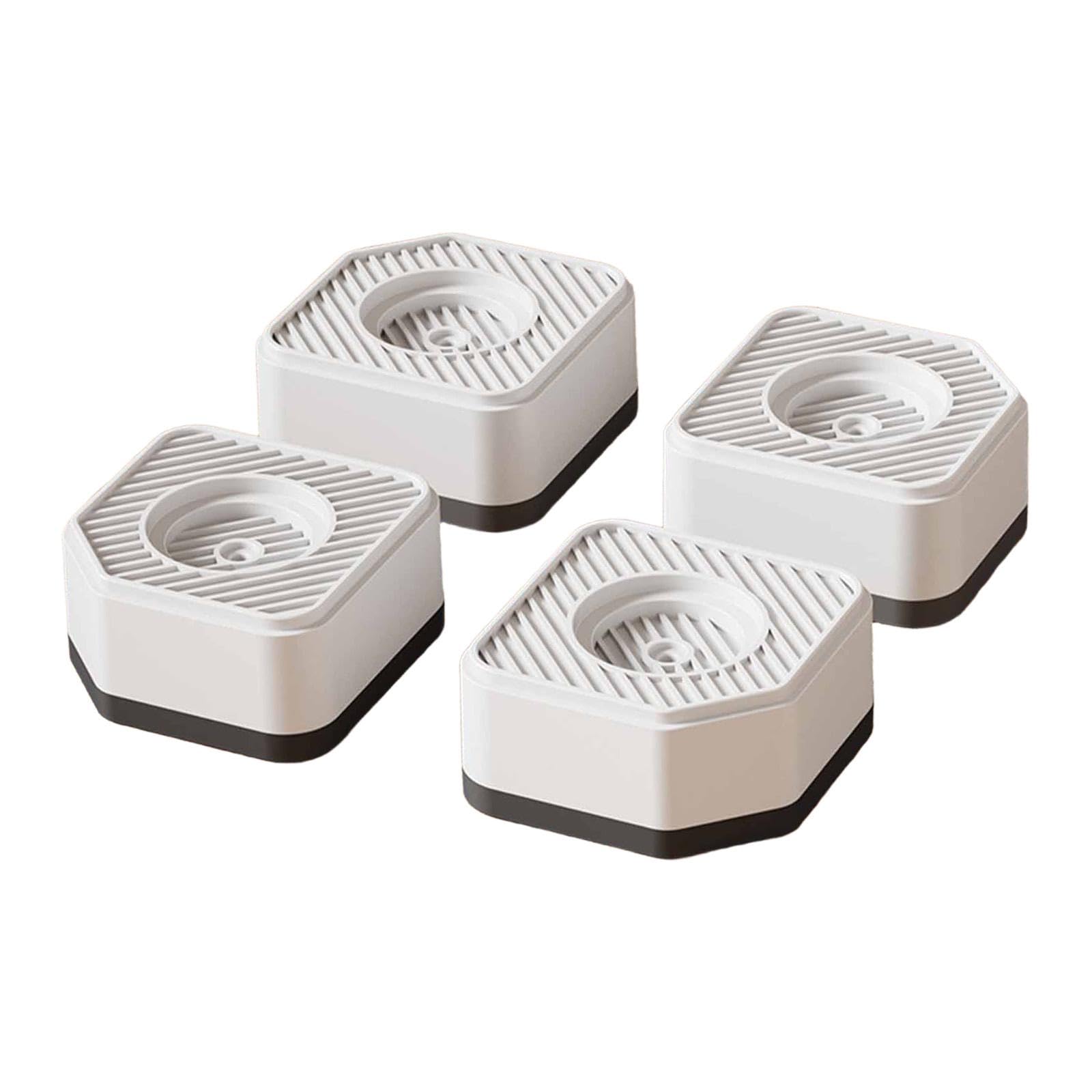 perfk 4 pezzi di cuscinetti antivibranti antiscivolo universali antiurto multiuso per asciugatrice, lavastoviglie, mobili per la casa, Bianco