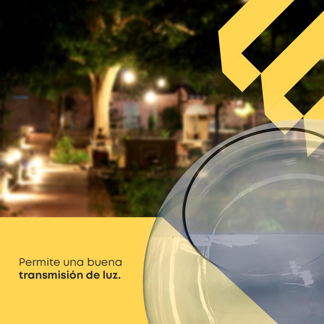 Bola Farola Exterior Policarbonato Incoloro Ø 40 cm Boca 17 cm Alumbrado Público