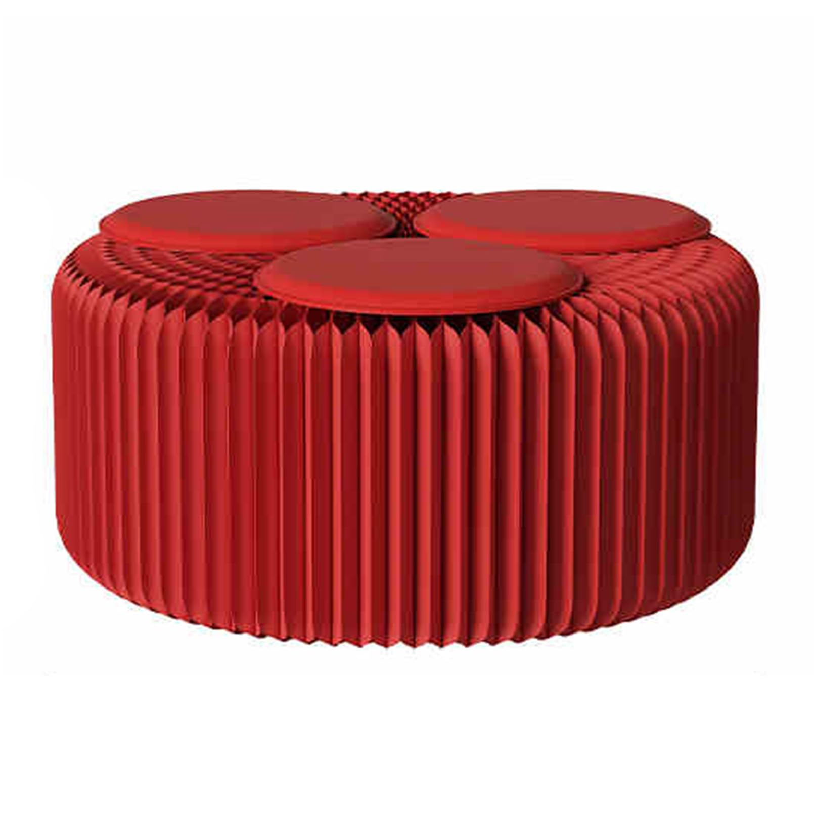Structure nid d'abeille pliable pour ce tabouret bas en papier kraft