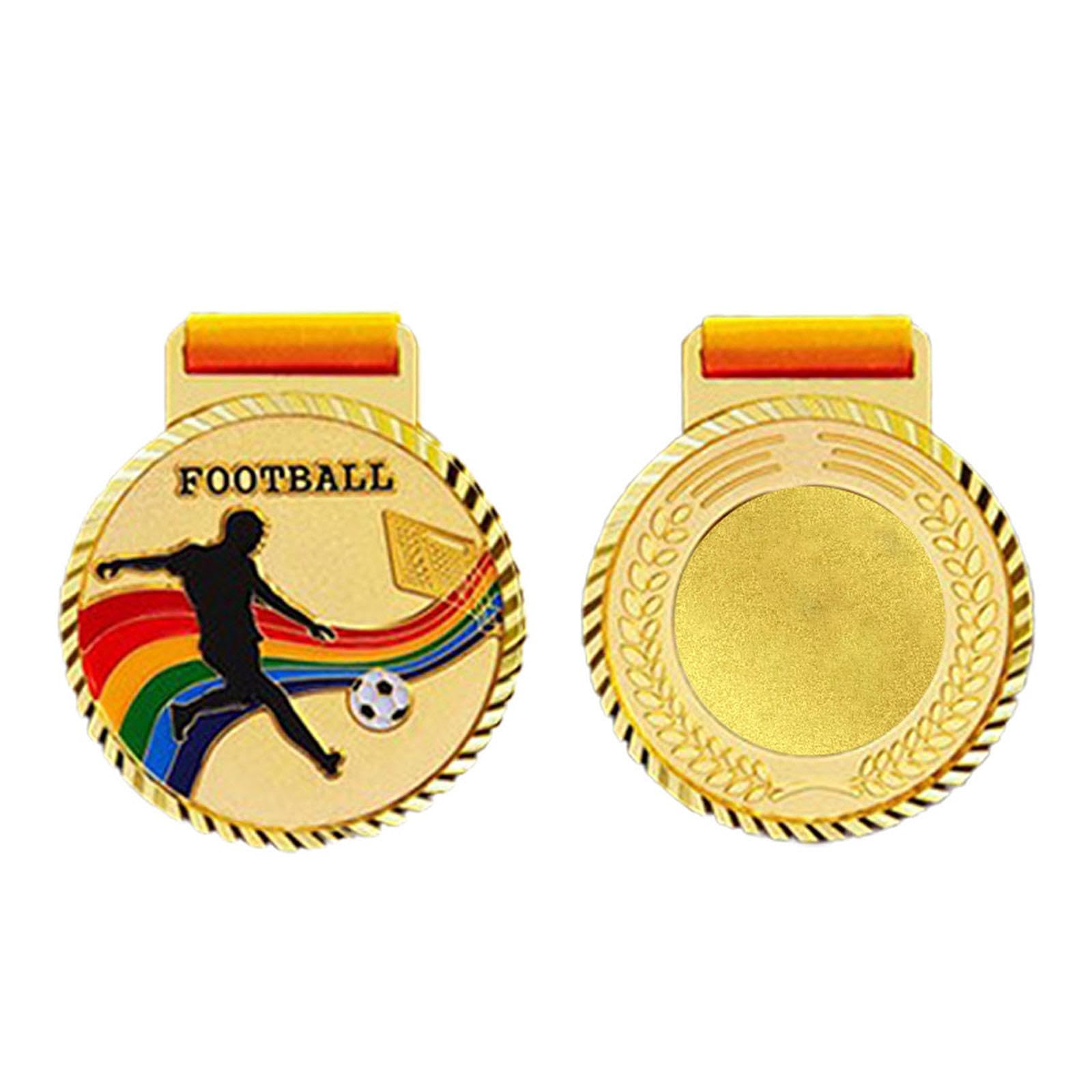 12 Stück Auszeichnungsmedaille Sportmedaille Fußballmedaille Siegesmedaille aus Widerstandsfähigem Metall mit Individuelle Gravur für Schulsportfeste