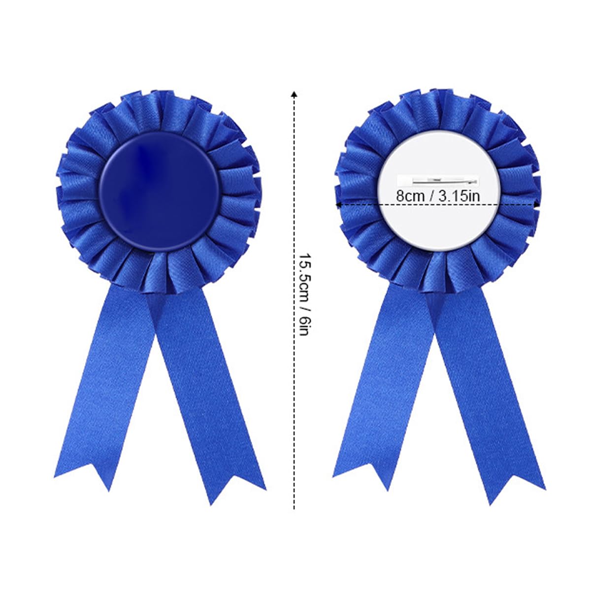 Paquete de 12 medallas de rosetas, medallas de ganadores Azules, artículos para Fiestas, para Eventos Deportivos, aulas, espectáculos de talentos, medallas