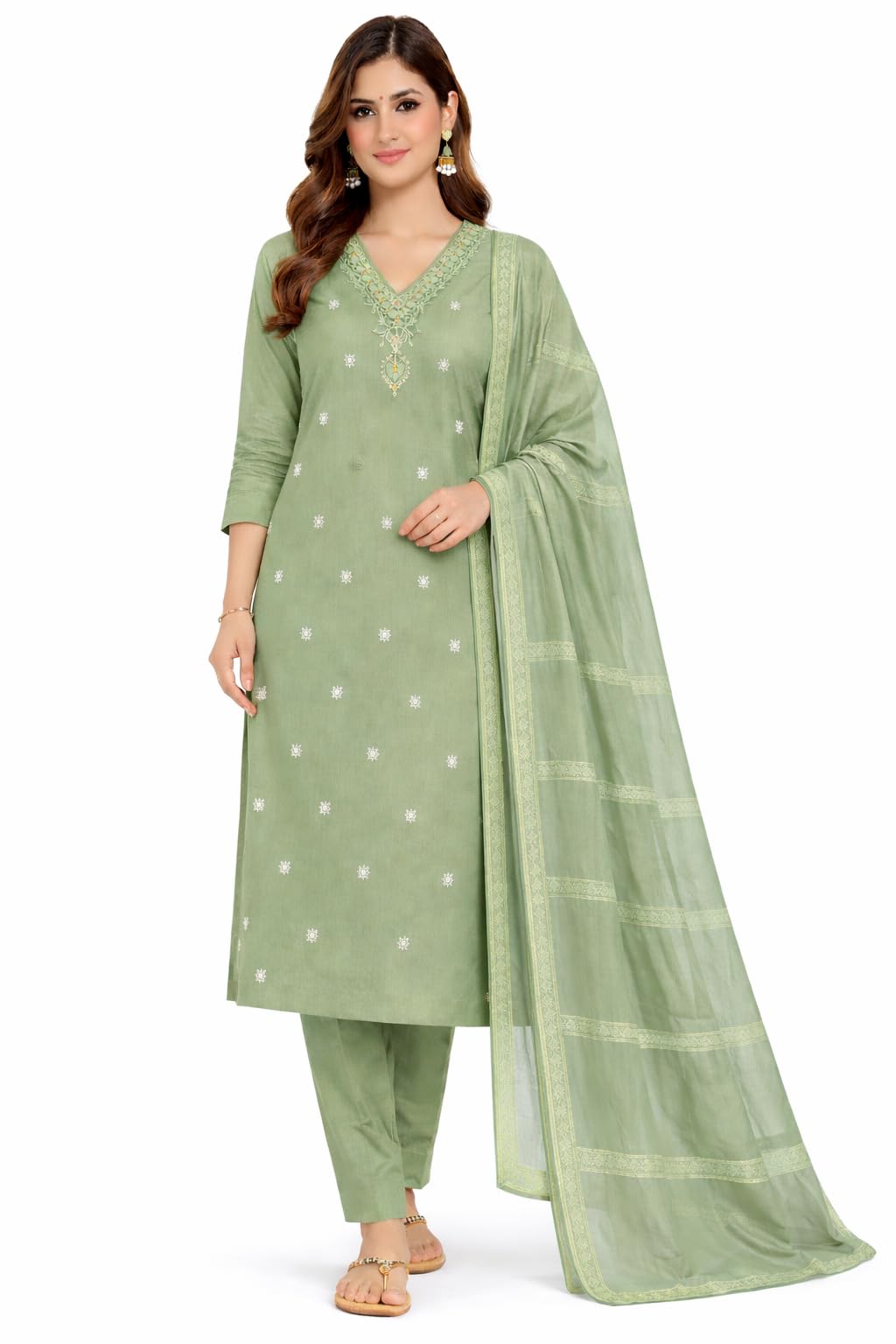 Dennis Lingo Elegant Indigo Floral Kurta Set with Striped Pants & Dupatta in indigo