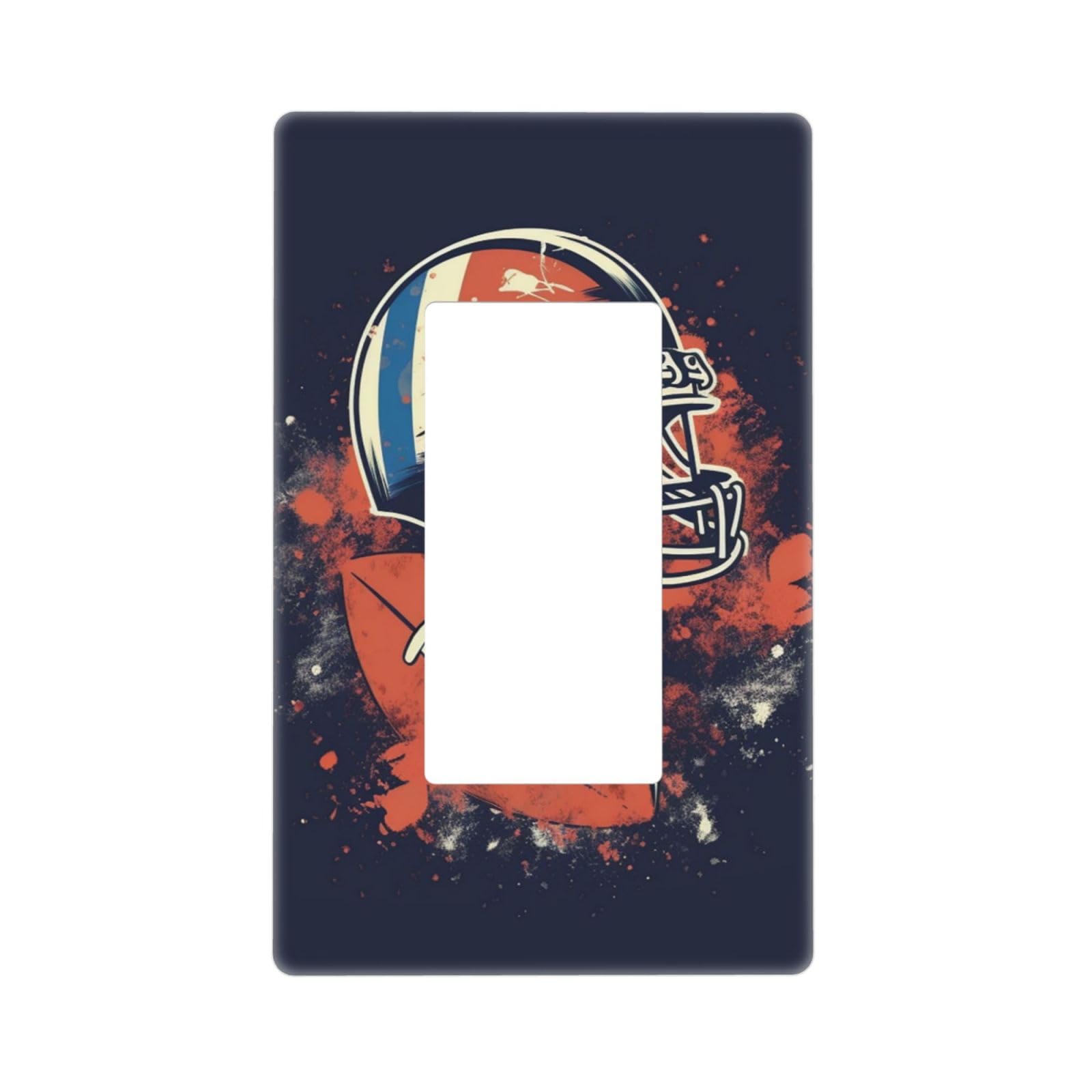 Nonhai Style N American Football Wall Plate Cover 1 Gang Light Switch Cover Decorative Single Duplex Wall Plates Standard Size Decorator Blank Electrical Switch Plate Cover For Electrical Outlets