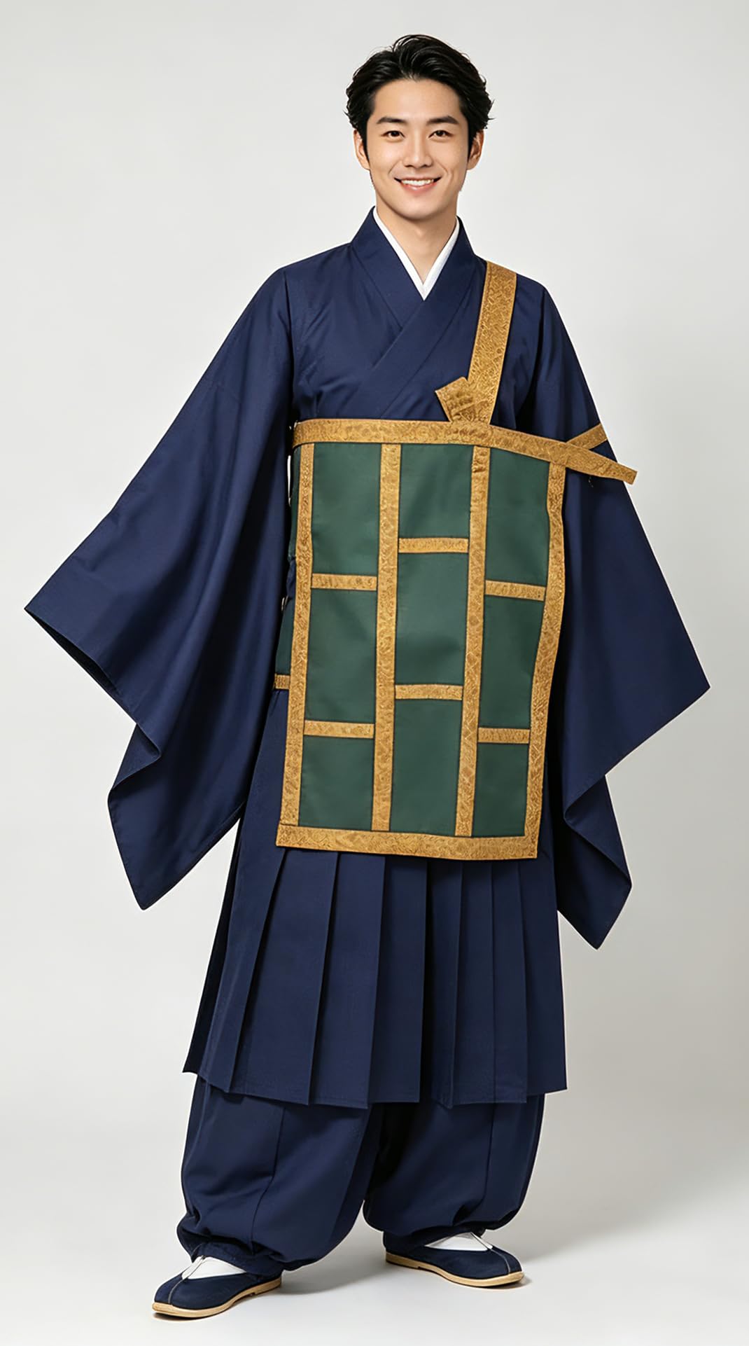 USA rozmiar komiksowy kostium cosplay męskie niebieskie kimono i peruka kostium imprezowy