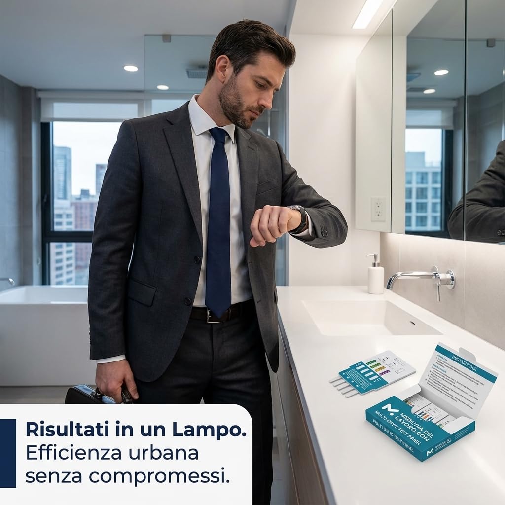 Medicinadellavoro.com - 5 Test Antidroga Urine 9 in 1, Drug Test per Rilevamento Cocaina, Cannabis, Oppiacei, Metadone, Ecstasy, Anfetamine, Metanfetamine, Crack, Eroina, Benzodiazepine e Buprenorfina
