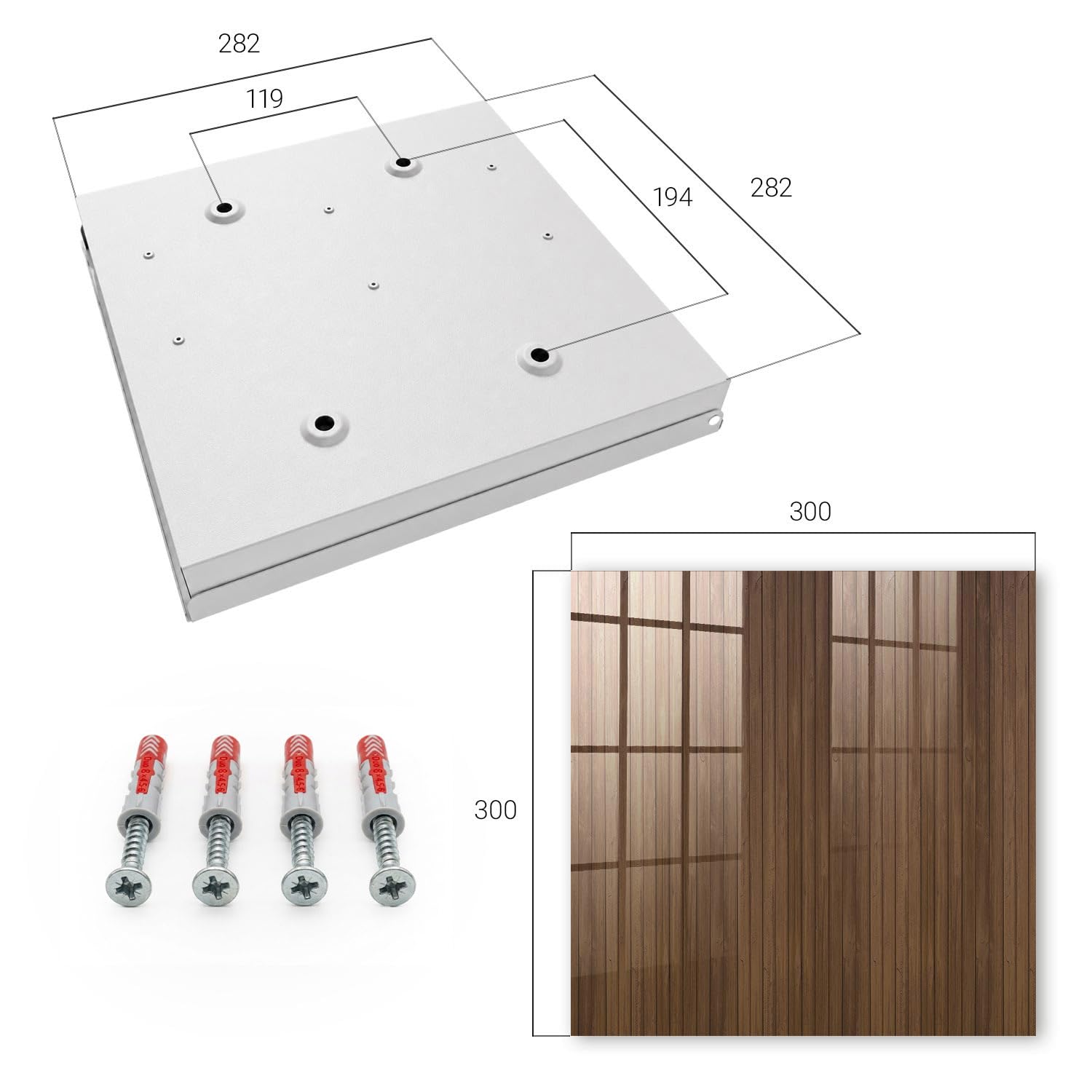 Cassetta portachiavi in vetro 30x30 cm Tavole di legno Porta Destra Bianco | Appendiabiti | Bacheca | Vetrinetta | Nicchia | Casellario | Armadio | Gancio | Quadro | Mobiletto | Contenitore | Supporto