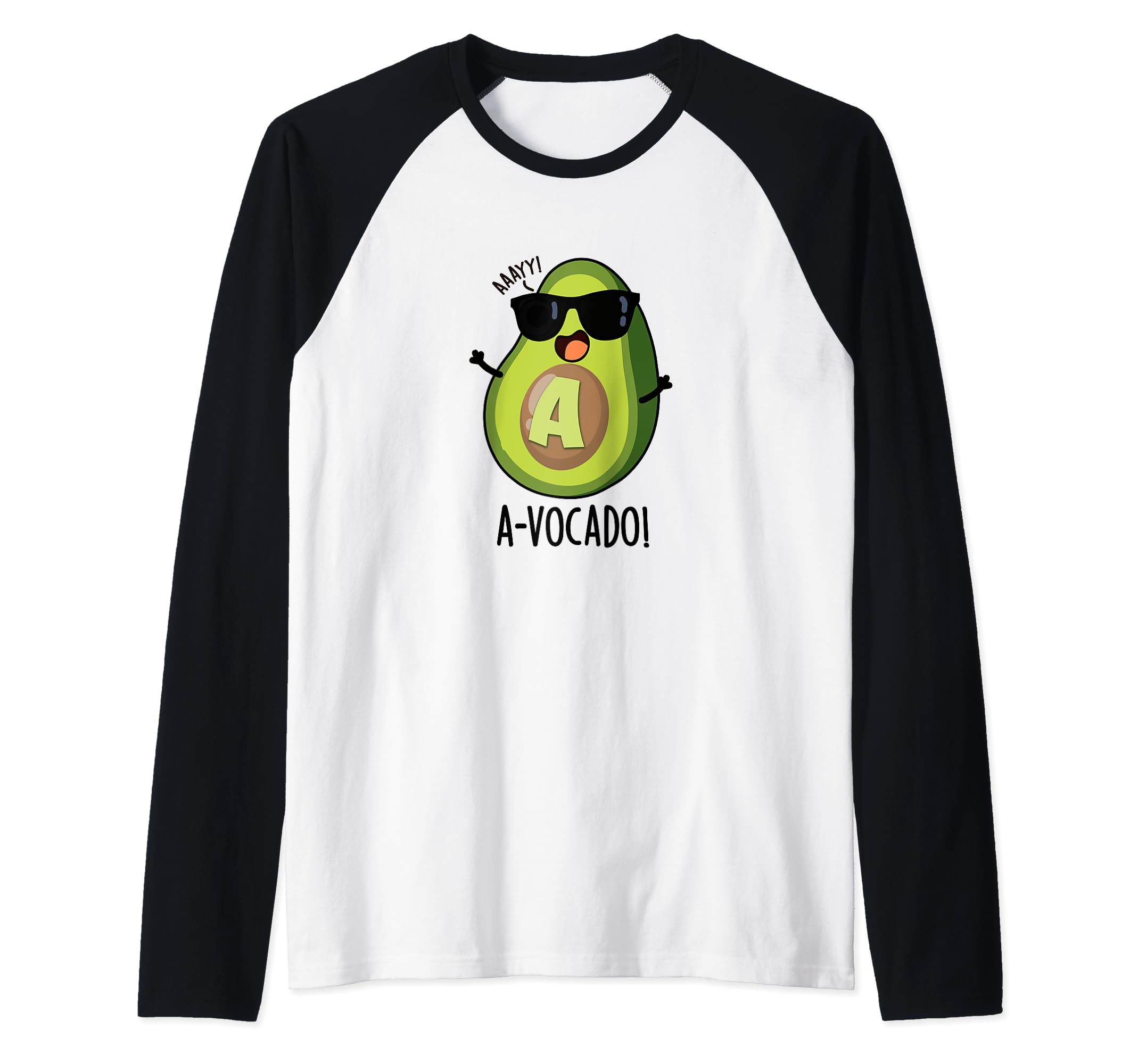 A-vocado Funny Avocado Pun Raglan Baseball Tee