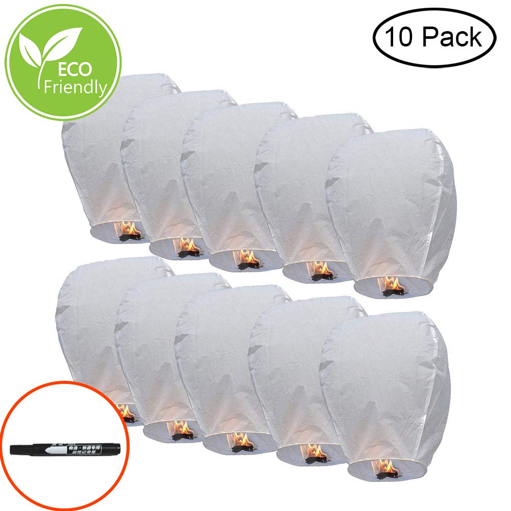 Buy 10 Pack Chinese Lantern, Sky Lanterns, Memorial Fire Resistant
