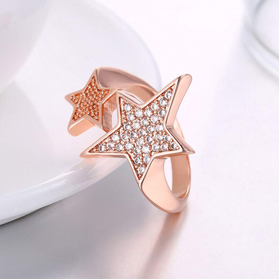 Delicate Star AD Adjustable Ring For Women