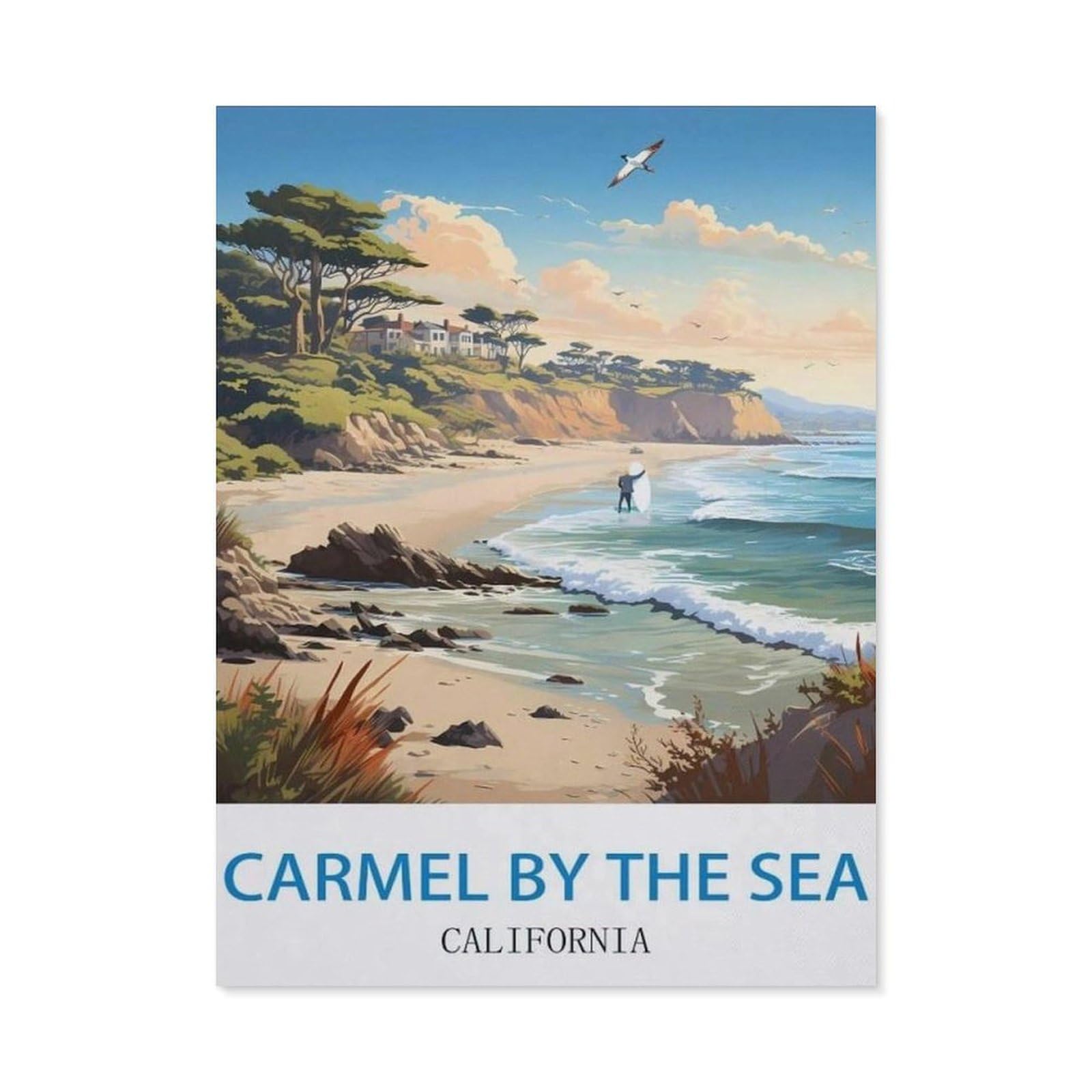 BEAYODKP DIY Diamond Painting，Carmel by The Sea California ， Surf