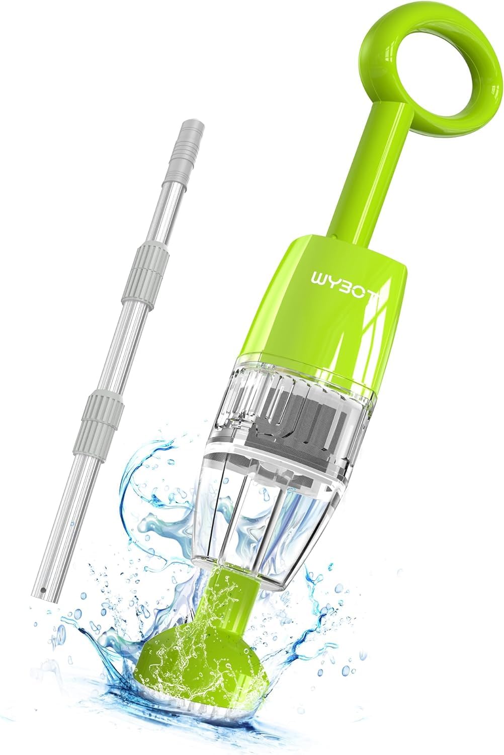 WYBOT(2024 Upgraded) Handheld Pool Vacuum with Telescopic Pole, Strong Suction for Deep Cleaning, 60 Mins RunningTime, Rechargeable Cordless Pool Cleaner for Spas/Hot Tubs/Small Pools Cleaning -