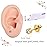 Firstomato 2PCS Disposable Ear Piercing Kit Ear Piercing Gun Self Use Ear Piercings Kit Cartilage Piercing Gun with Hypoallergenic Earrings(3mm,24kt Gold)