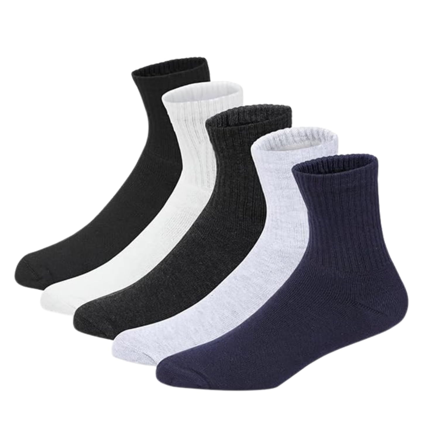 jemox UNAAR Durable Cotton Ankle Socks for Men, Designed for Long-lasting Comfort, Soft, Breathable, and Moisture-wicking, Perfect for Everyday Wear, Gym, and Sports -pack of 5 (Multicolor)-picture-12