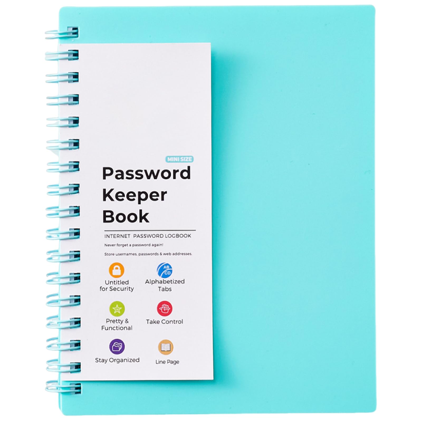 Tsophreniq A 6 Spirals Notebook Password Keeper Book with Indexed Diary Writing Pad Journal Notebooks School Supplies Password Keeper Book