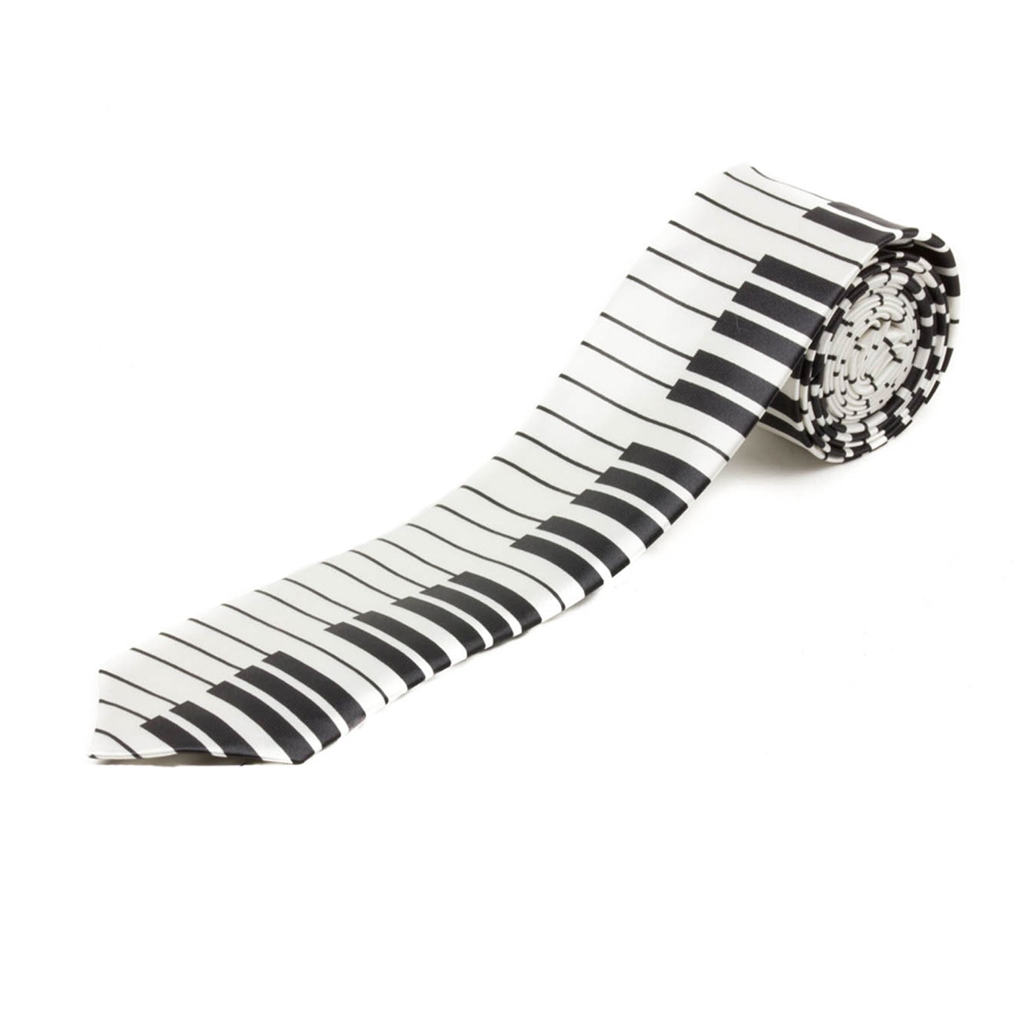 Mytoptrendz Men's Piano Keys Design Mytoptrendz® Skinny Black And White Piano Key Printed Tie Piano Keyboard Printed Novelty Tie (Piano Keys Design)