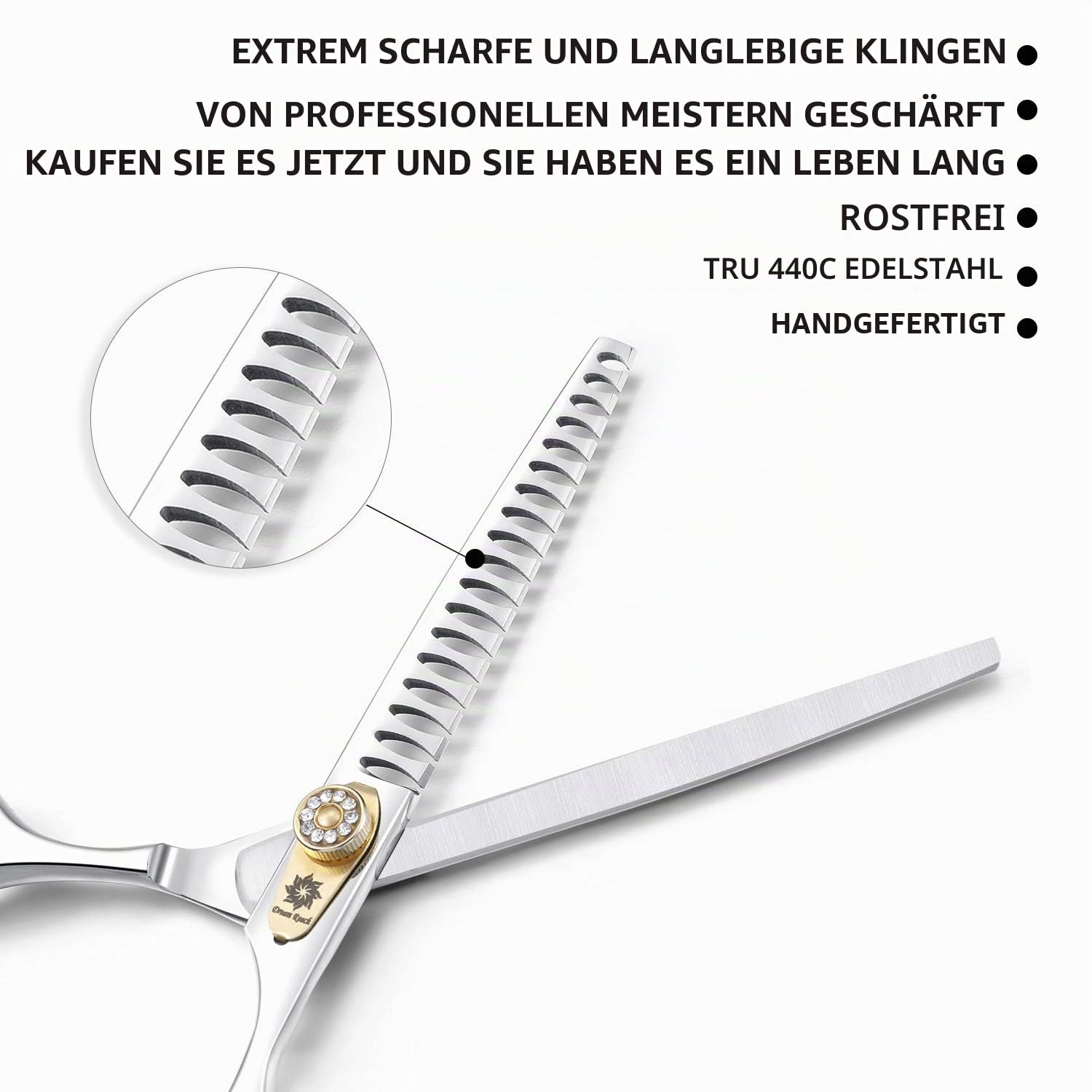 Dream Reach Professionelle Fellschere Hundeschere Hundepflegeschere Haustierpflege Chunker-Schere Effilierschere aus 440C japanischer Edelstahl 25%-35% Ausdünnungsrate (7-Zoll-Chunker-Schere)
