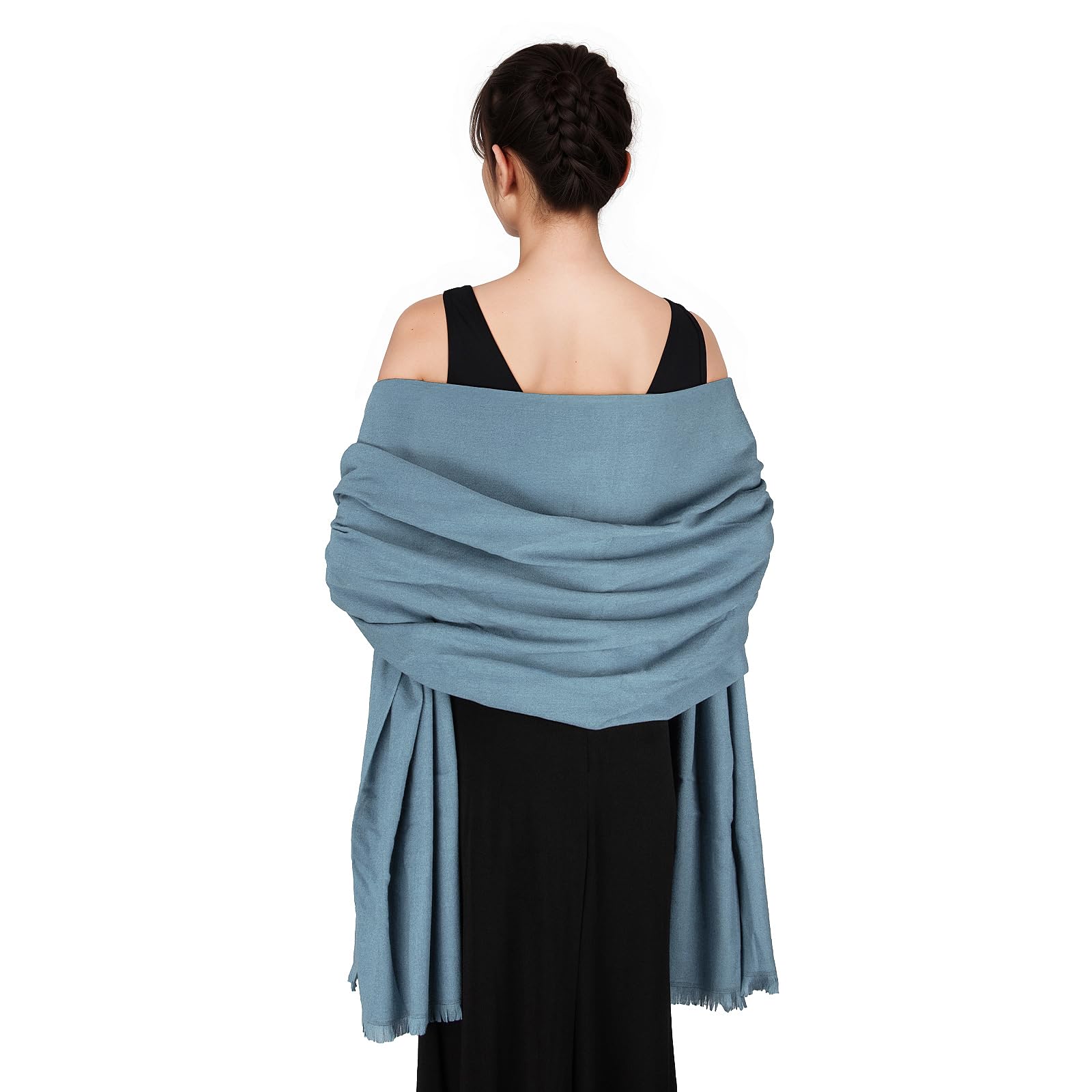 SWAT PANY Ladies Scarf Blue Scarfs for Women Pashmina Shawls and Wraps for Wedding Winter