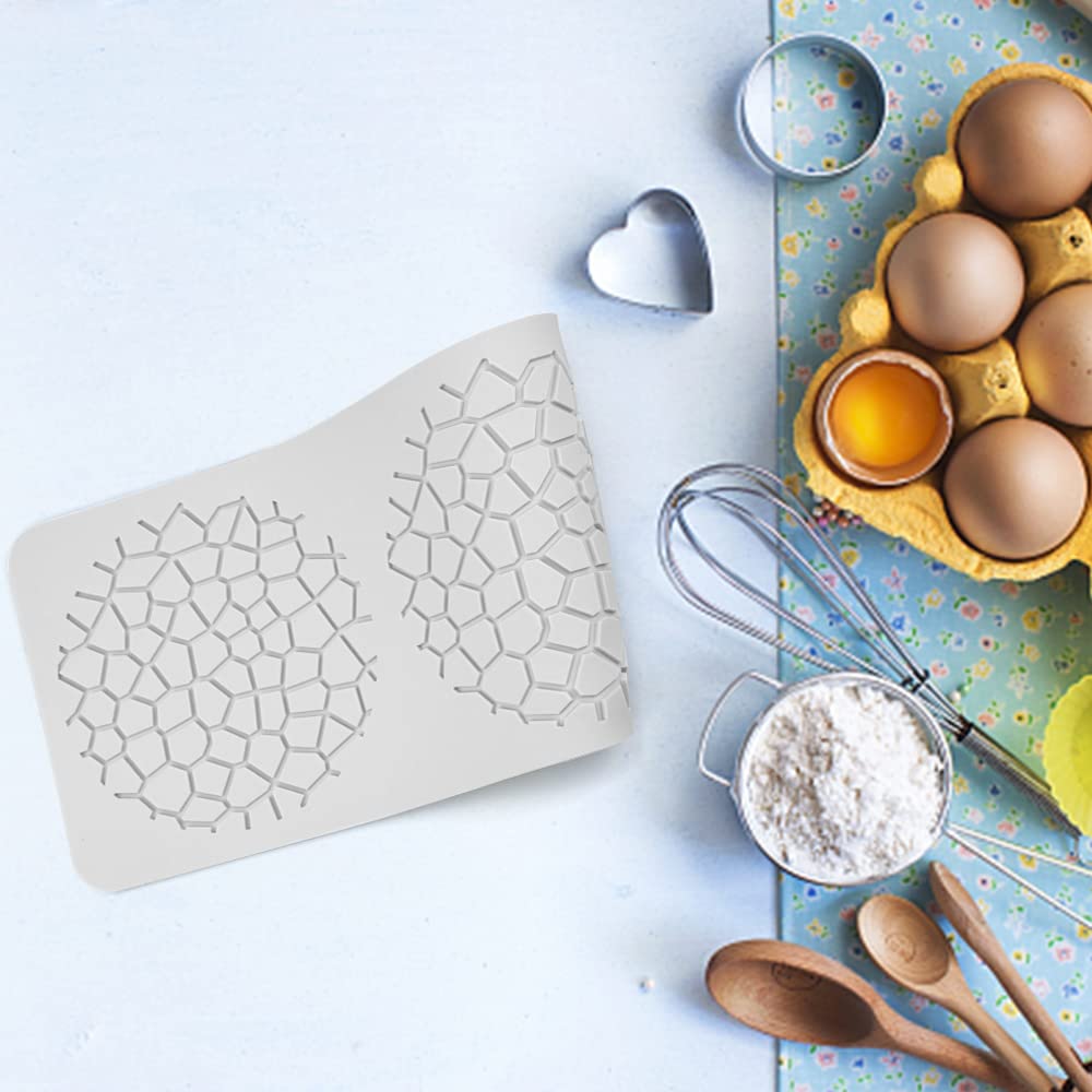 duisoad Silicone Fondant Lace Mat, Chocolate Candy Leaf Mold Flower Pattern Lace Mat for Cake Decoration - Image 4