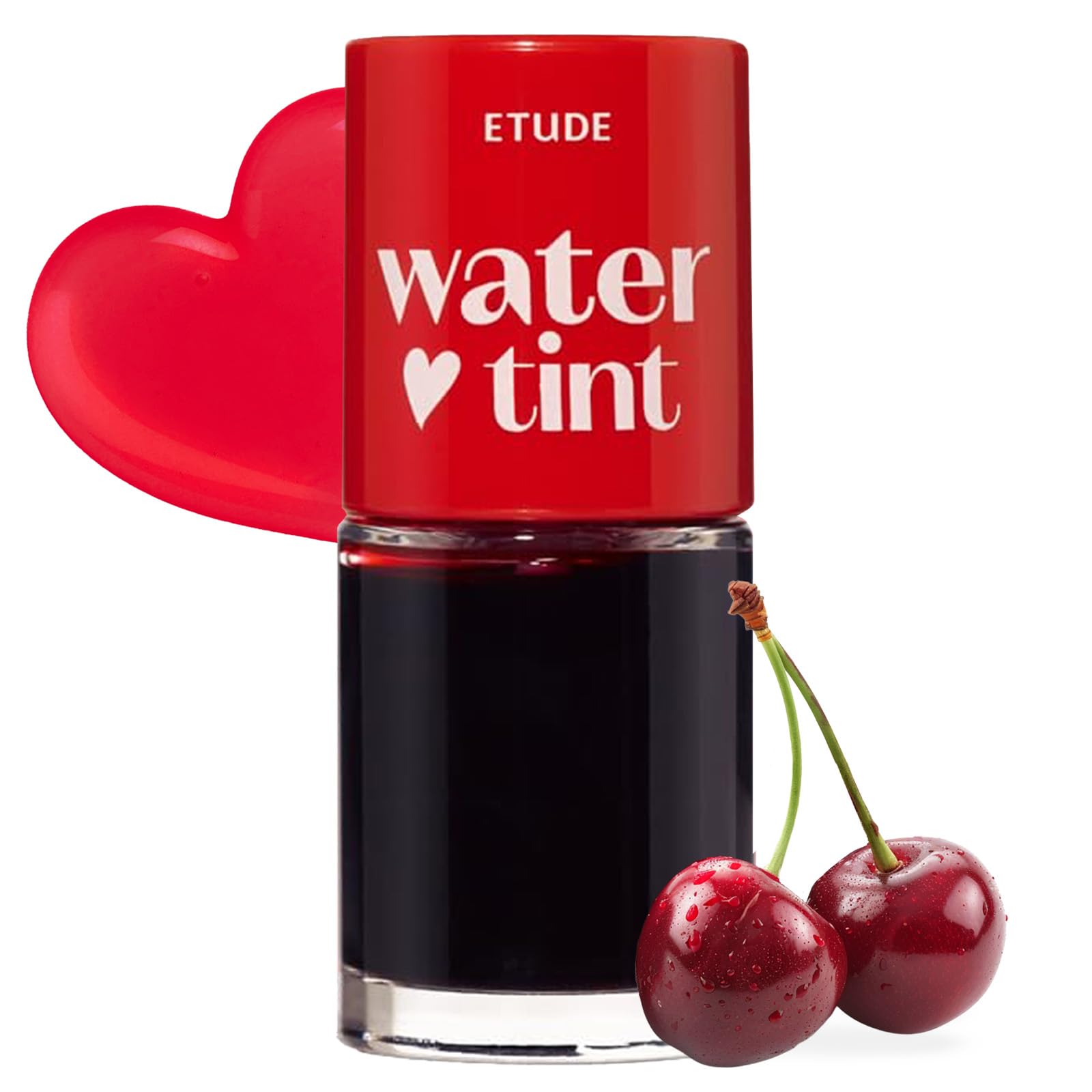 ETUDE Dear Darling Water Tint - Cherry Ade (9g) | Vivid Color Lip Stain with Moisturizing Weightless & Non-sticky Finish Lip Stain | Smudge-proof Lip Tint | Korean Makeup, Kbeauty