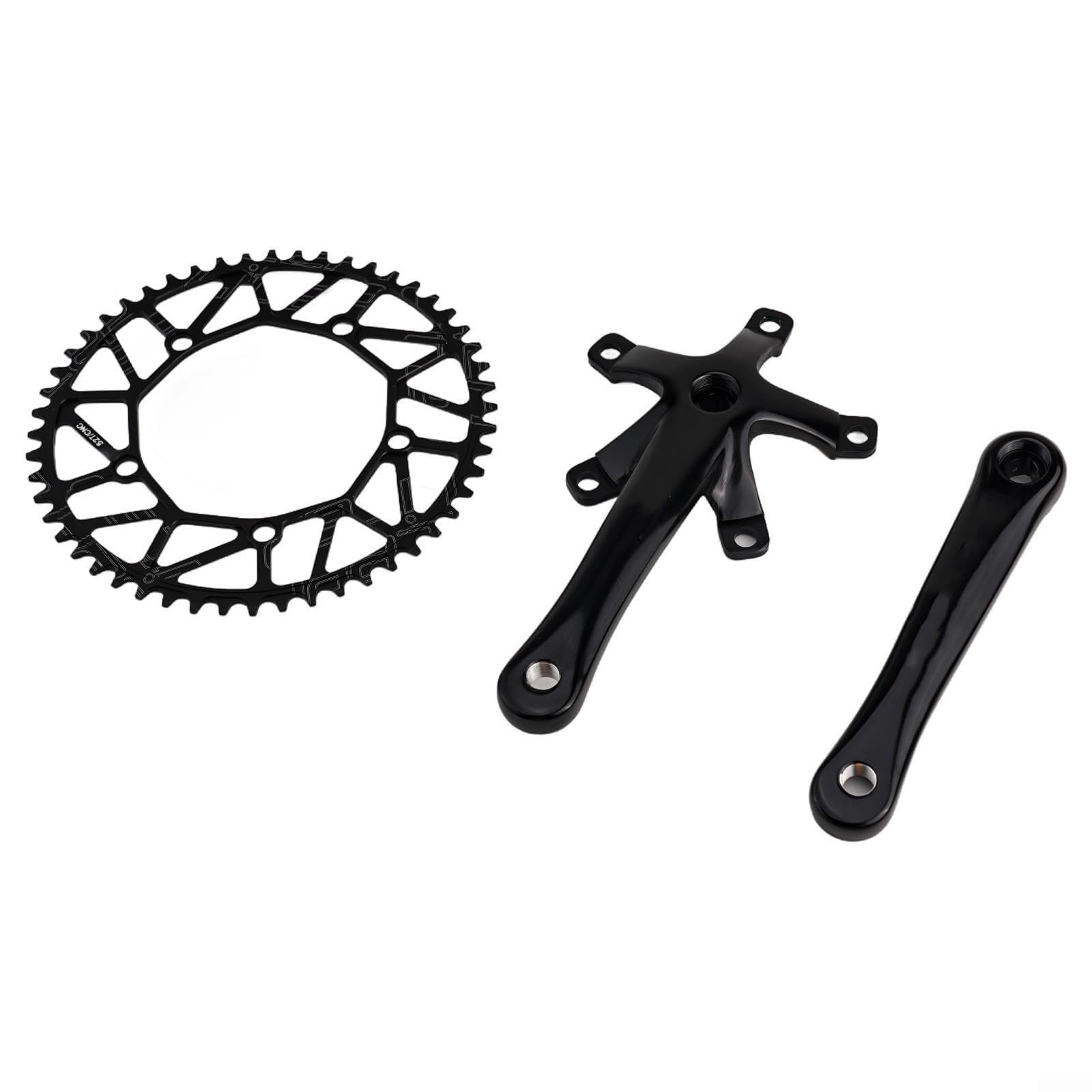 AL6061 Mechanizm korbowy do roweru, kwadratowy otwór, 170 mm, z obrabianą CNC, 130BCD, wąska szeroka tarcza łańcuchowa, 48-56T, do składanego roweru szosowego, górskiego (54T)